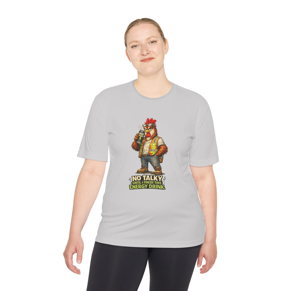 No Talky Until I Finish This Energy Drink — Rooster Moisture Wicking Tee