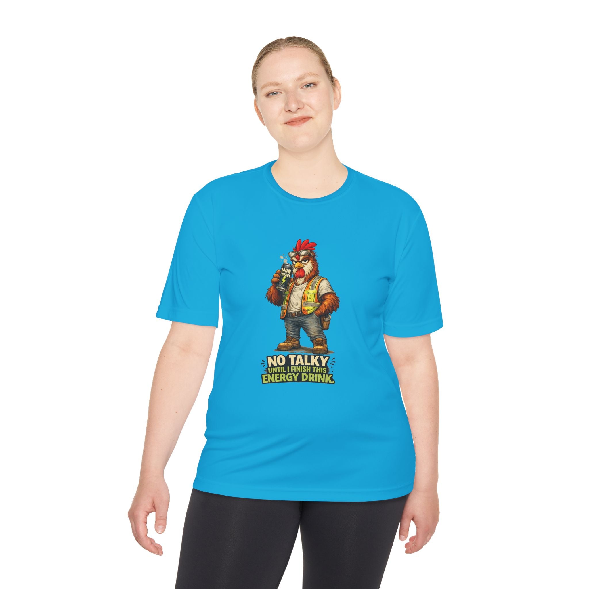 No Talky Until I Finish This Energy Drink — Rooster Moisture Wicking Tee