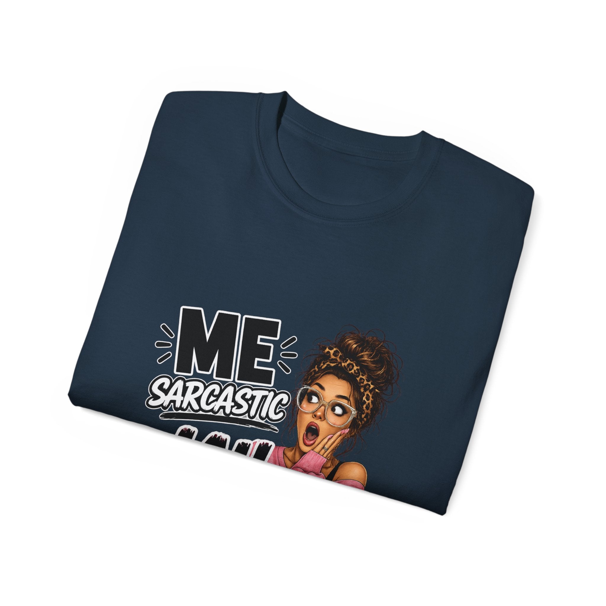 Sarcastic 'Me? Nah!' Graphic Tee — Funny Retro Pop Art Shirt for Women