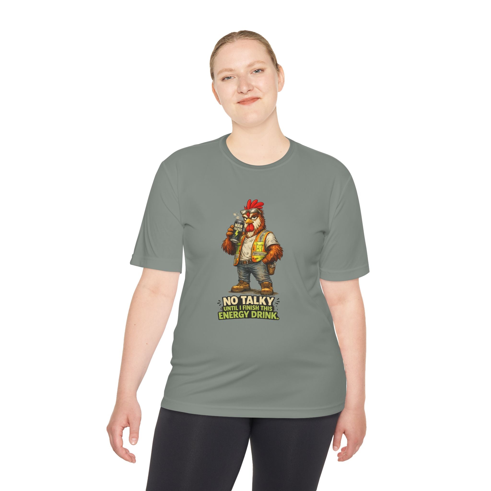 No Talky Until I Finish This Energy Drink — Rooster Moisture Wicking Tee