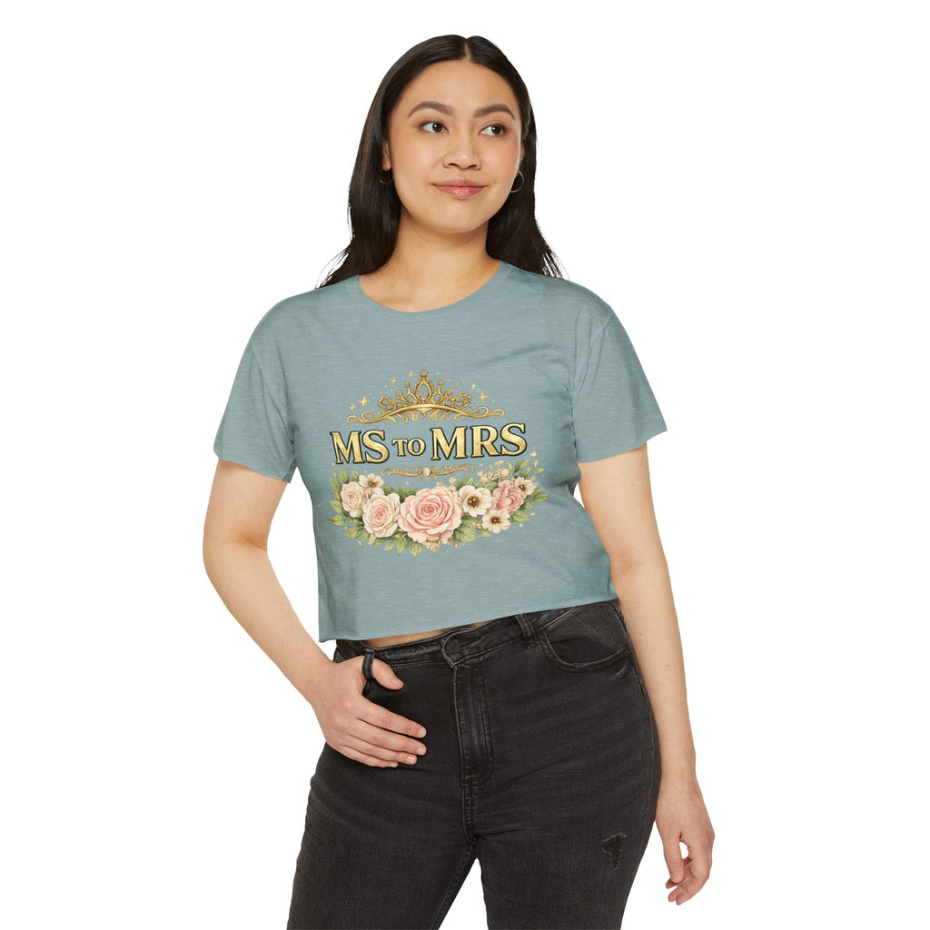Ms to Mrs Floral Crop Top — Bridal Bachelorette Festival Shirt