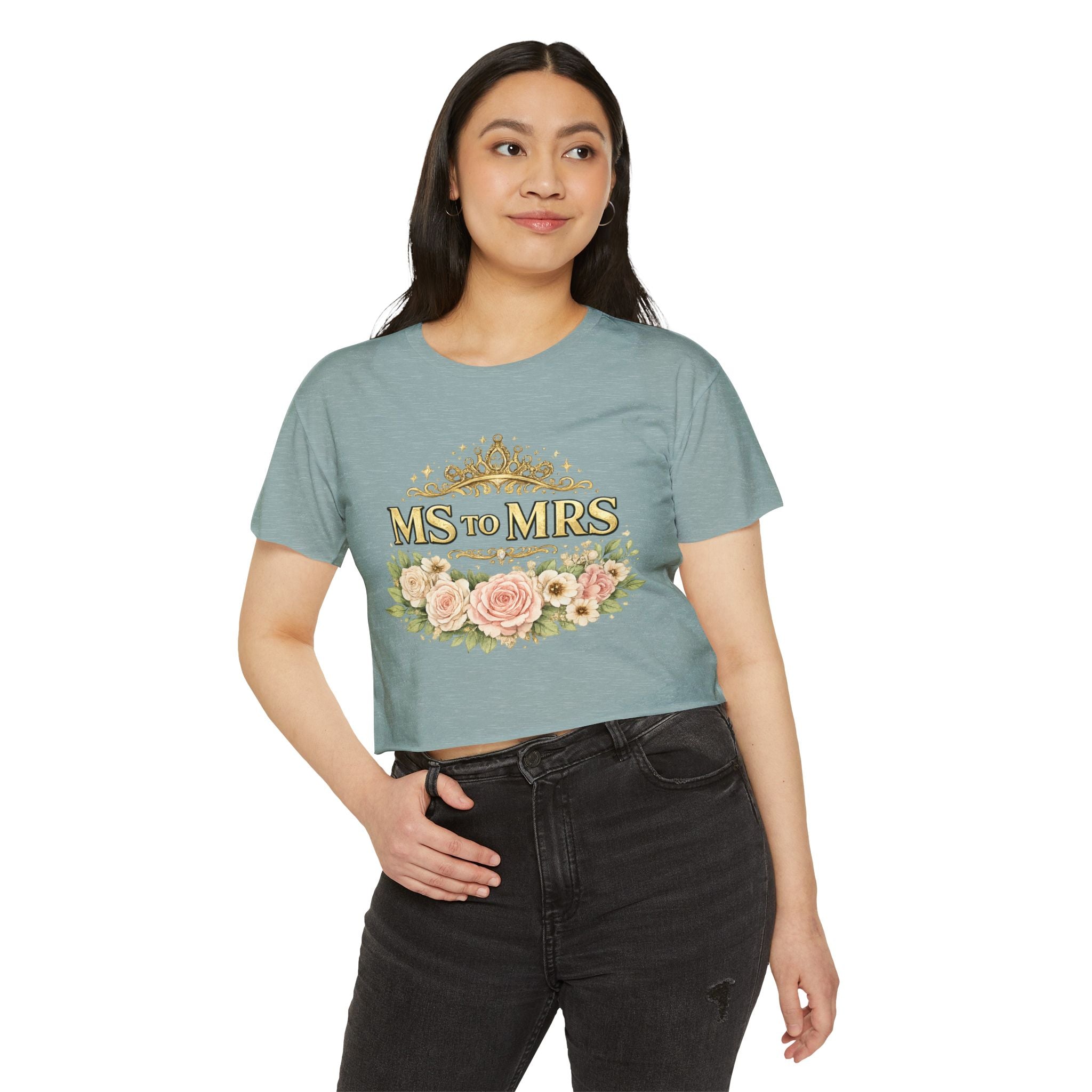 Ms to Mrs Floral Crop Top — Bridal Bachelorette Festival Shirt