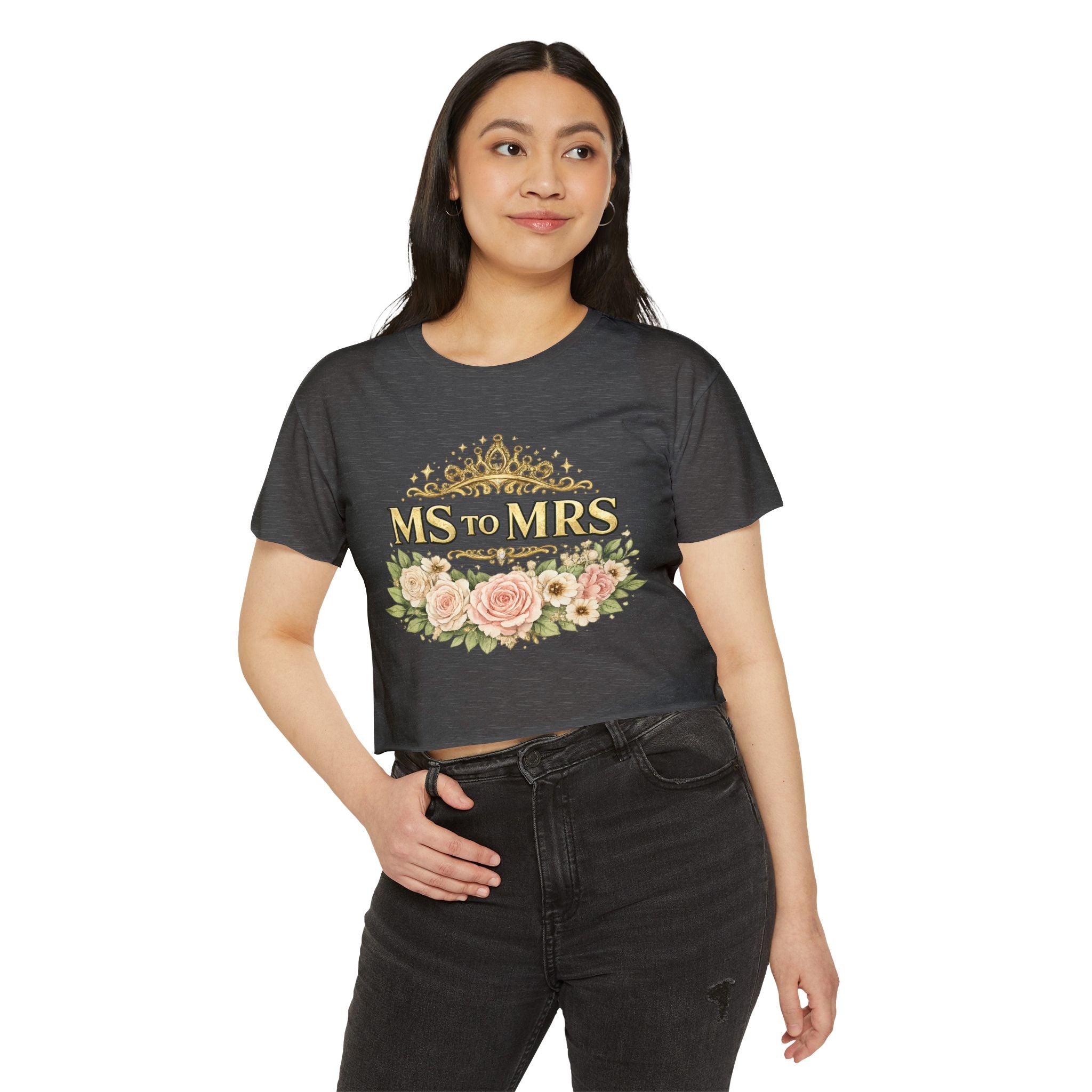 Ms to Mrs Floral Crop Top — Bridal Bachelorette Festival Shirt