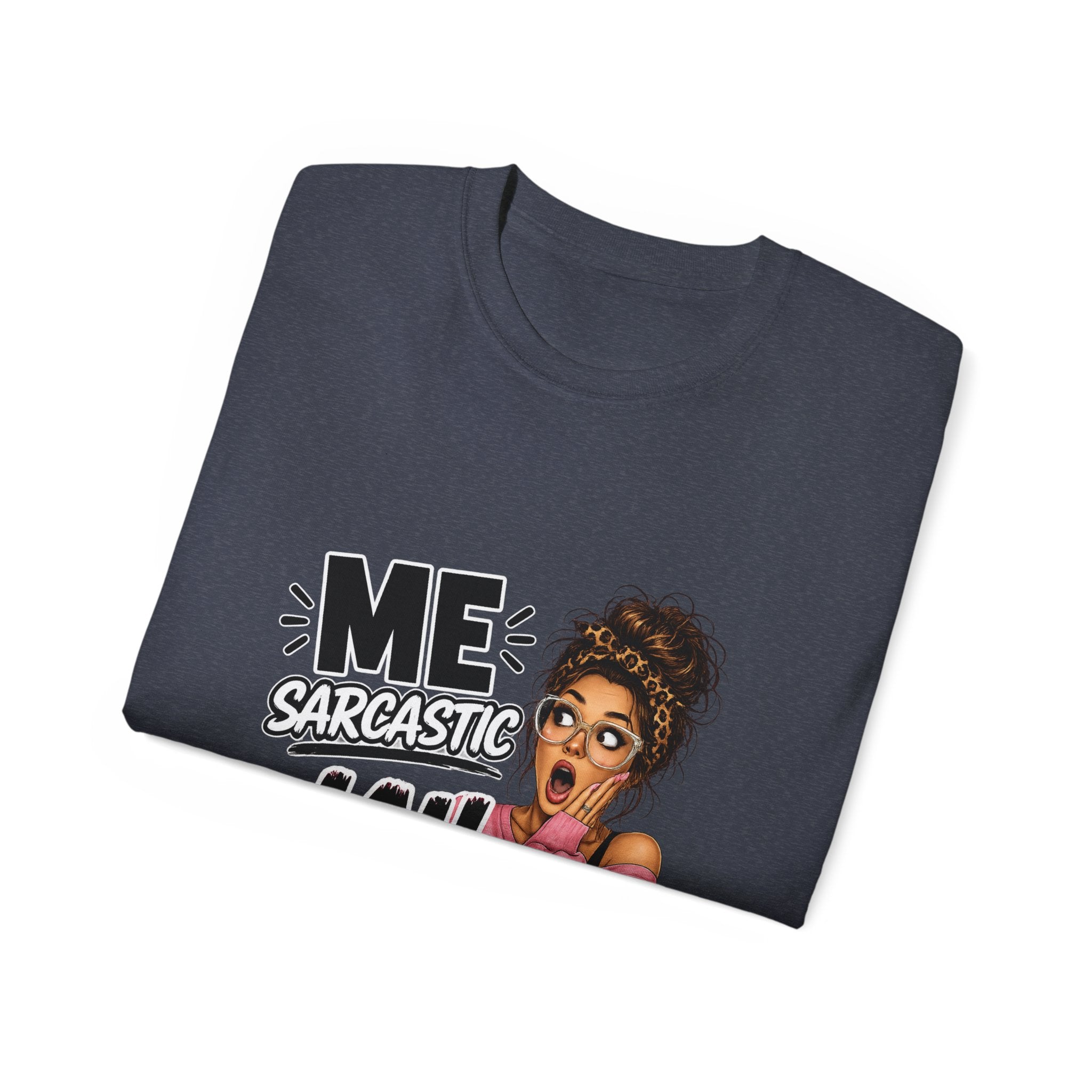 Sarcastic 'Me? Nah!' Graphic Tee — Funny Retro Pop Art Shirt for Women