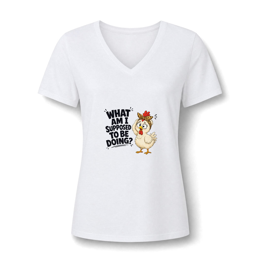 What am I doing Women's Relaxed Heather CVC V-Neck Tee