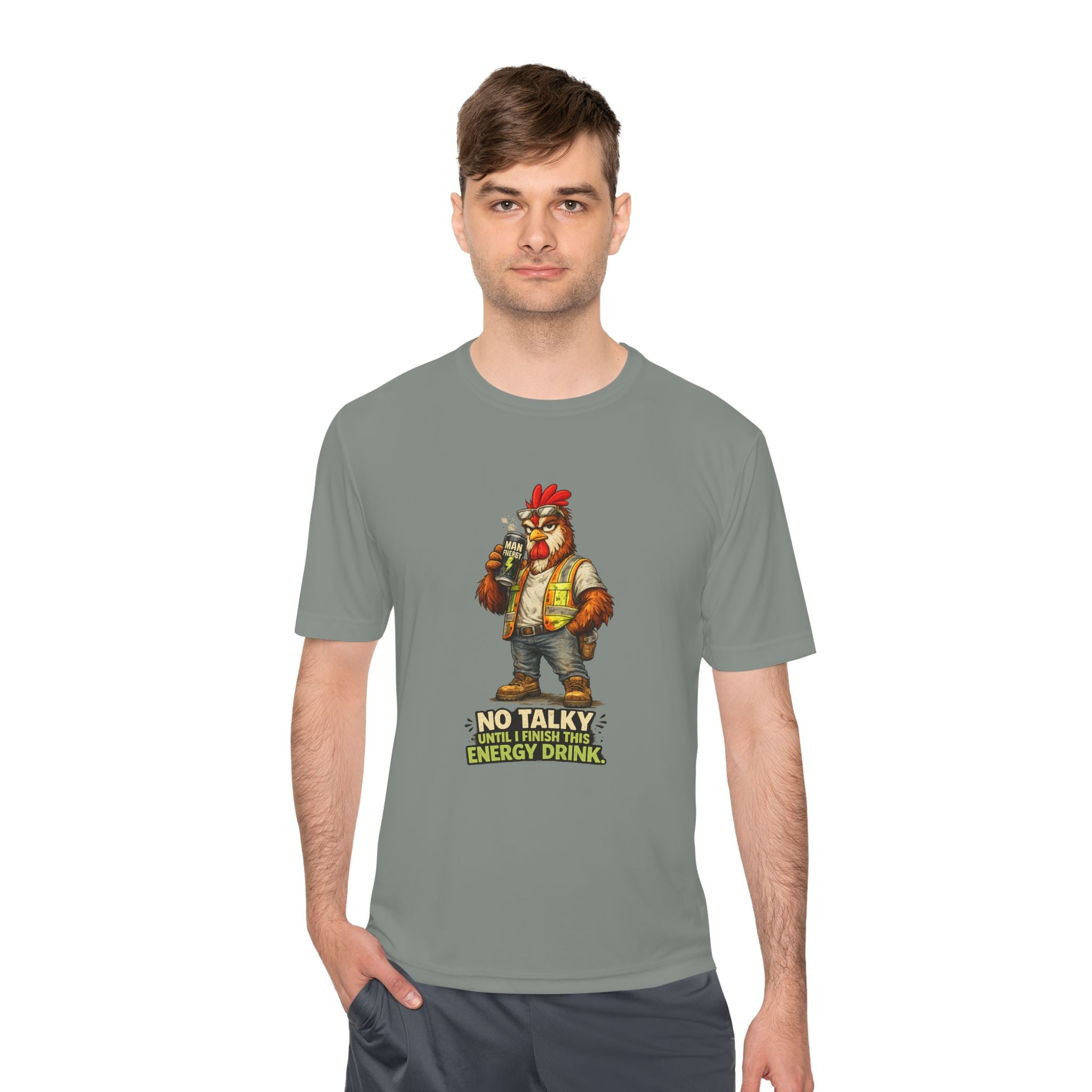 No Talky Until I Finish This Energy Drink — Rooster Moisture Wicking Tee