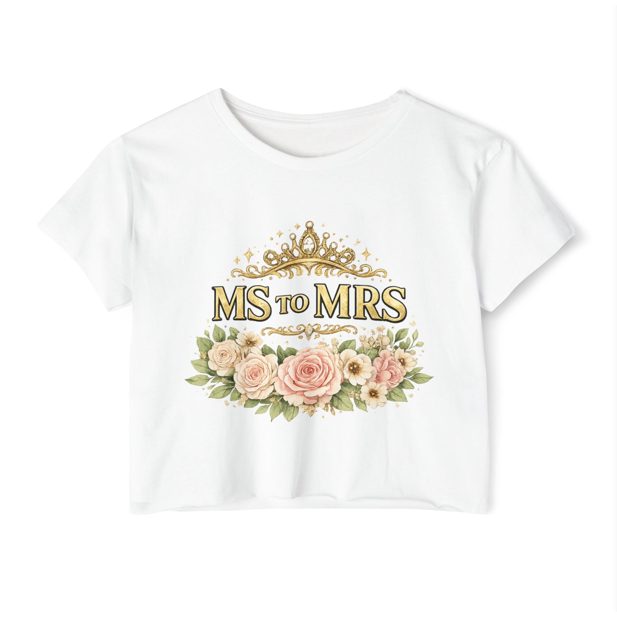 Ms to Mrs Floral Crop Top — Bridal Bachelorette Festival Shirt