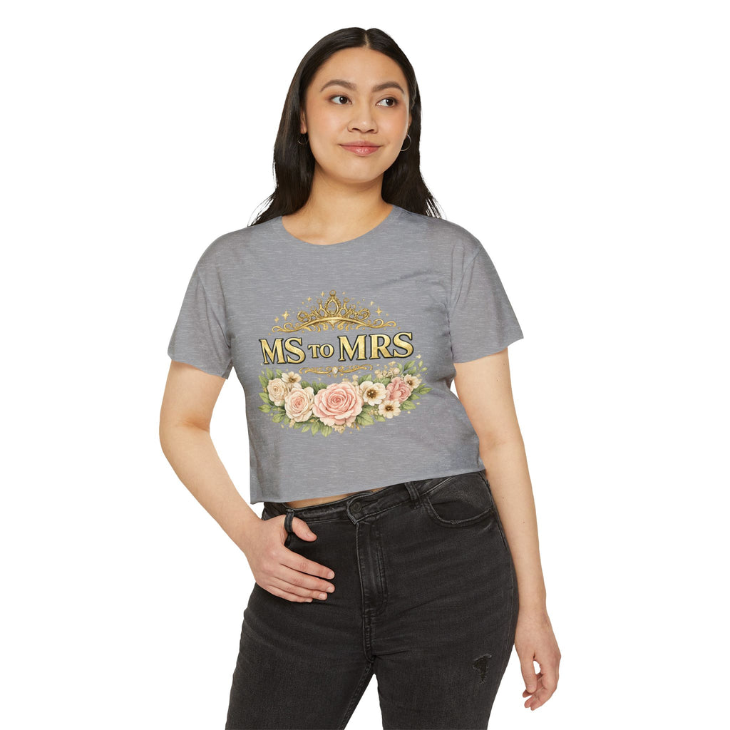 Ms to Mrs Floral Crop Top — Bridal Bachelorette Festival Shirt