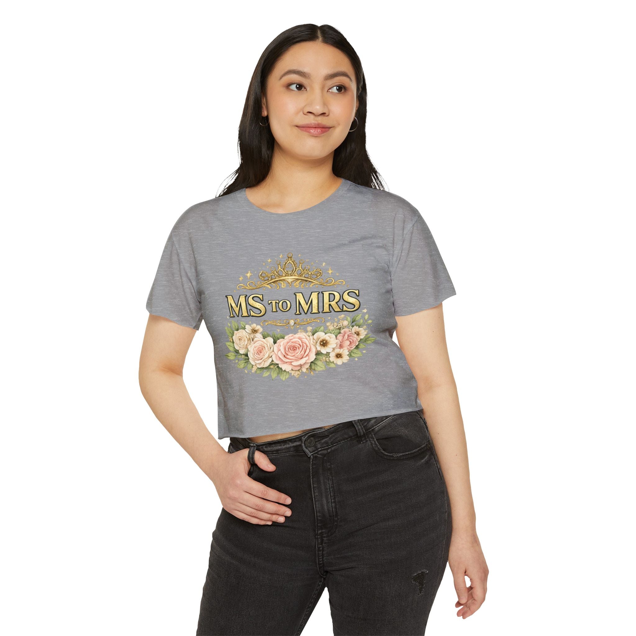 Ms to Mrs Floral Crop Top — Bridal Bachelorette Festival Shirt