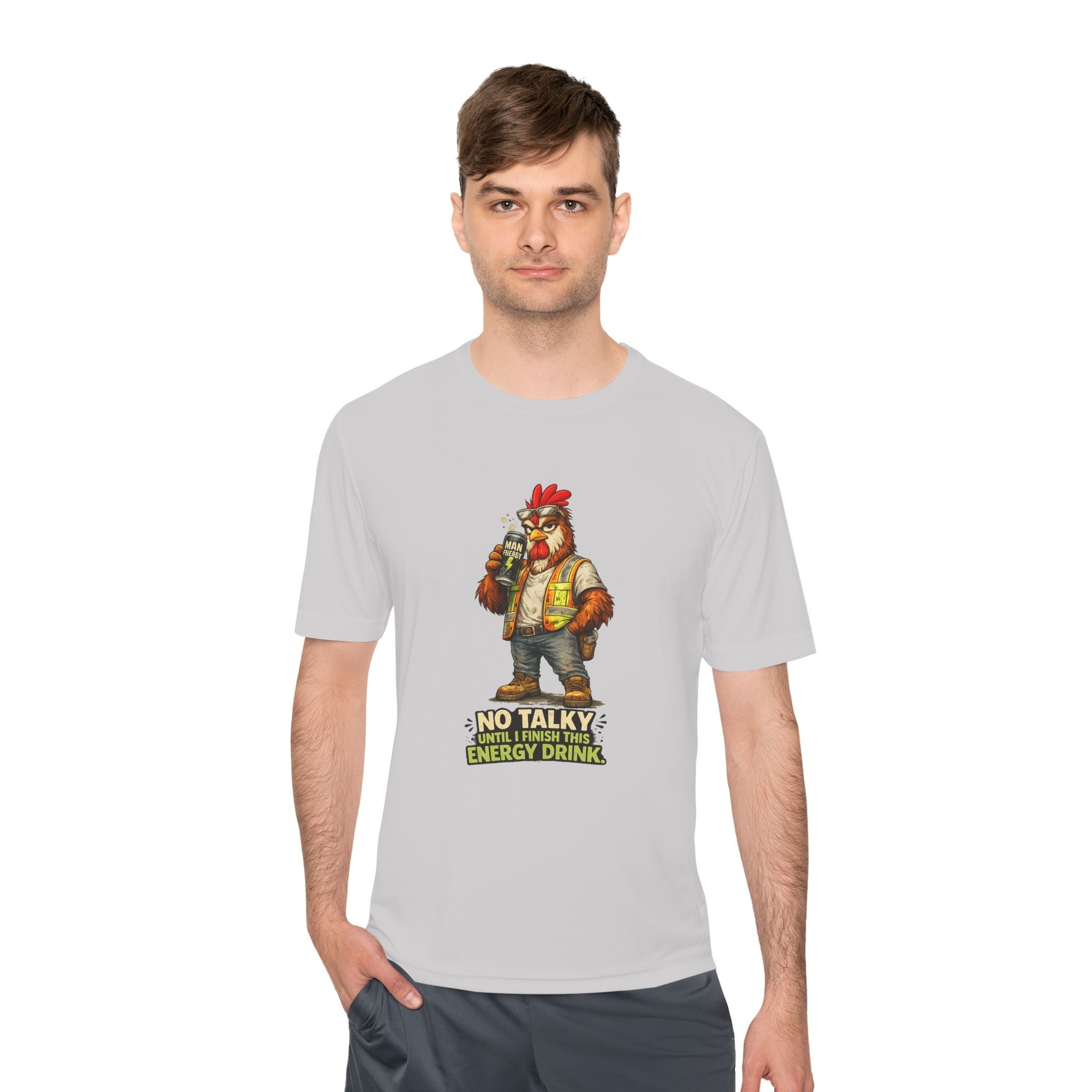 No Talky Until I Finish This Energy Drink — Rooster Moisture Wicking Tee
