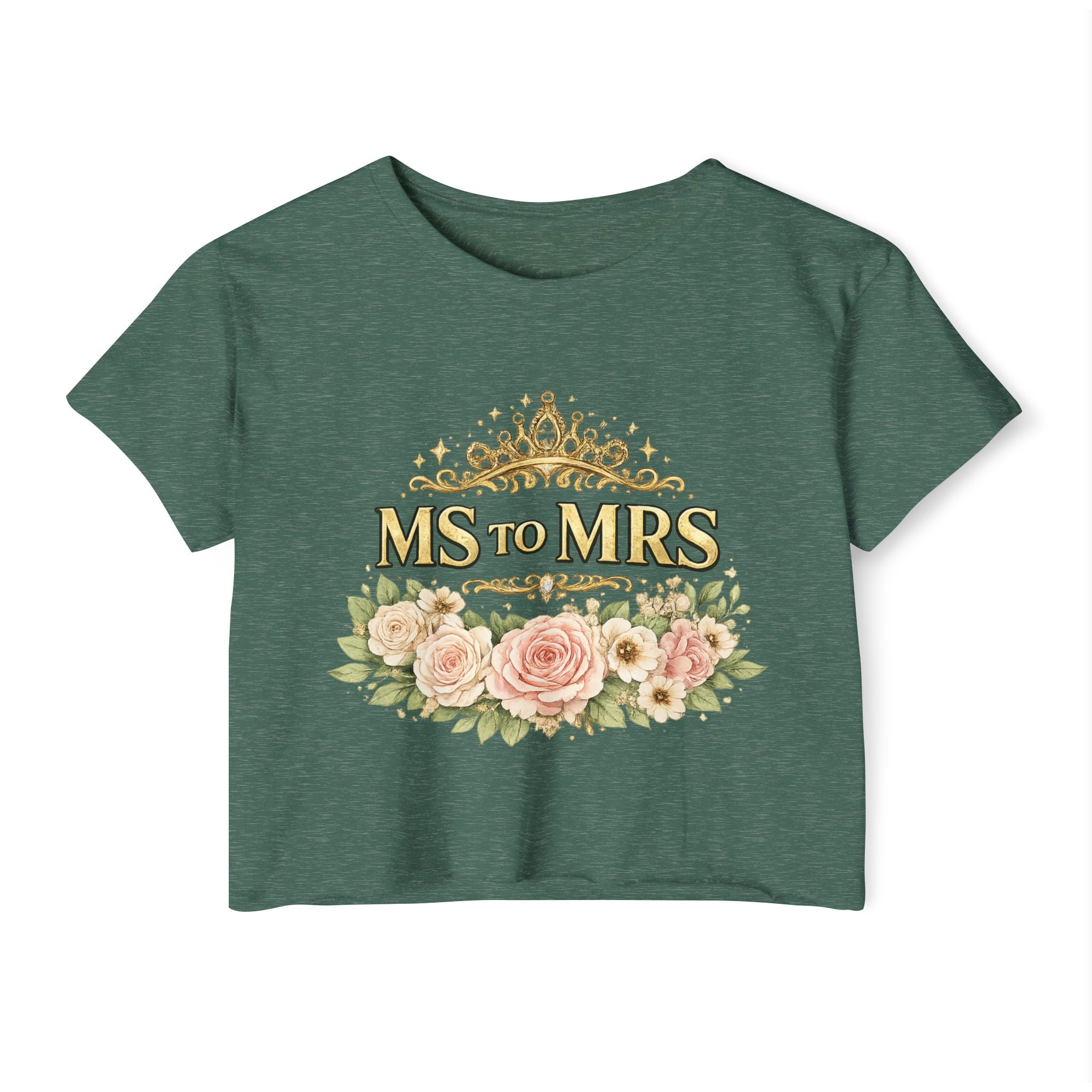 Ms to Mrs Floral Crop Top — Bridal Bachelorette Festival Shirt