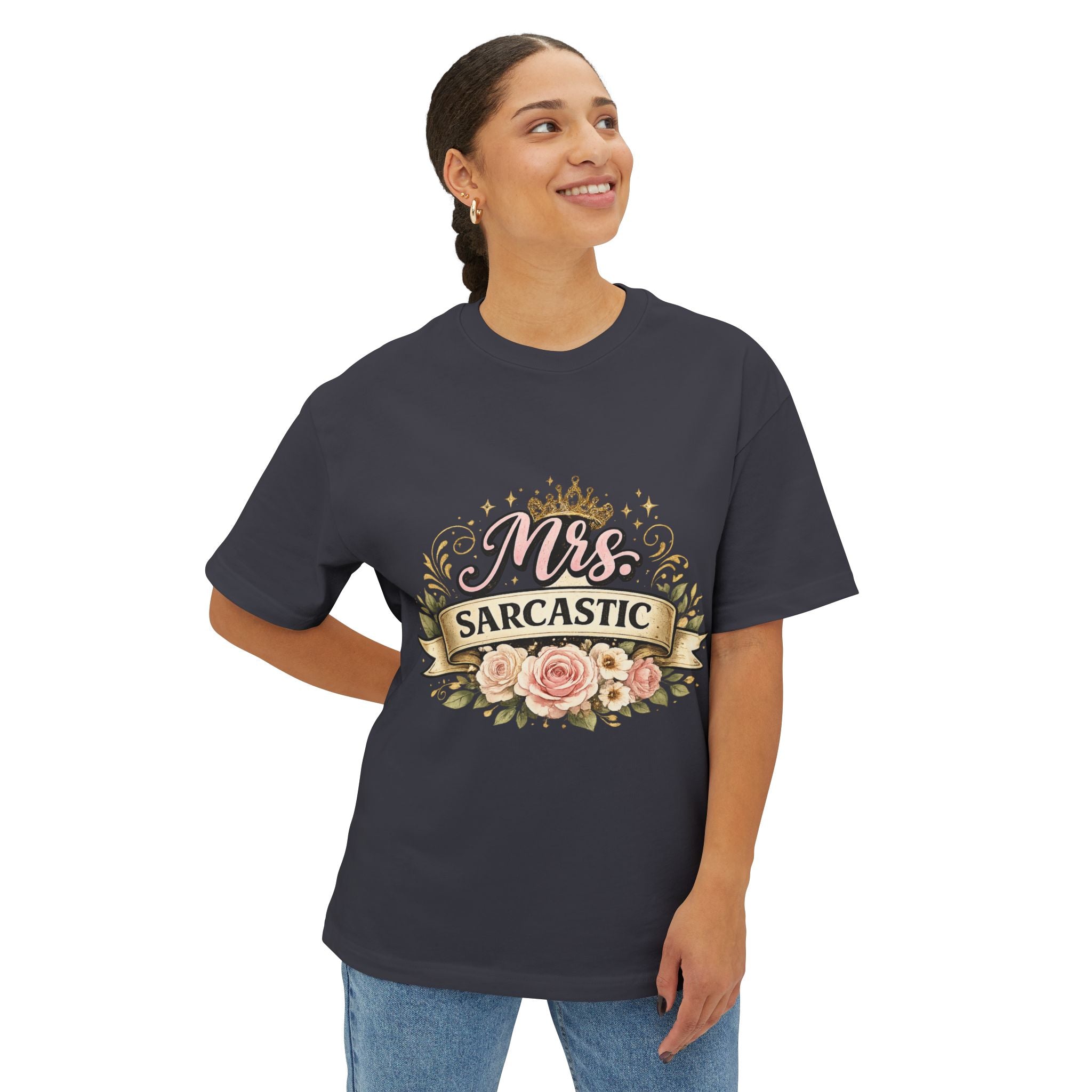 Mrs. Sarcastic Floral Tee — Funny Sarcastic Wife Graphic T-Shirt