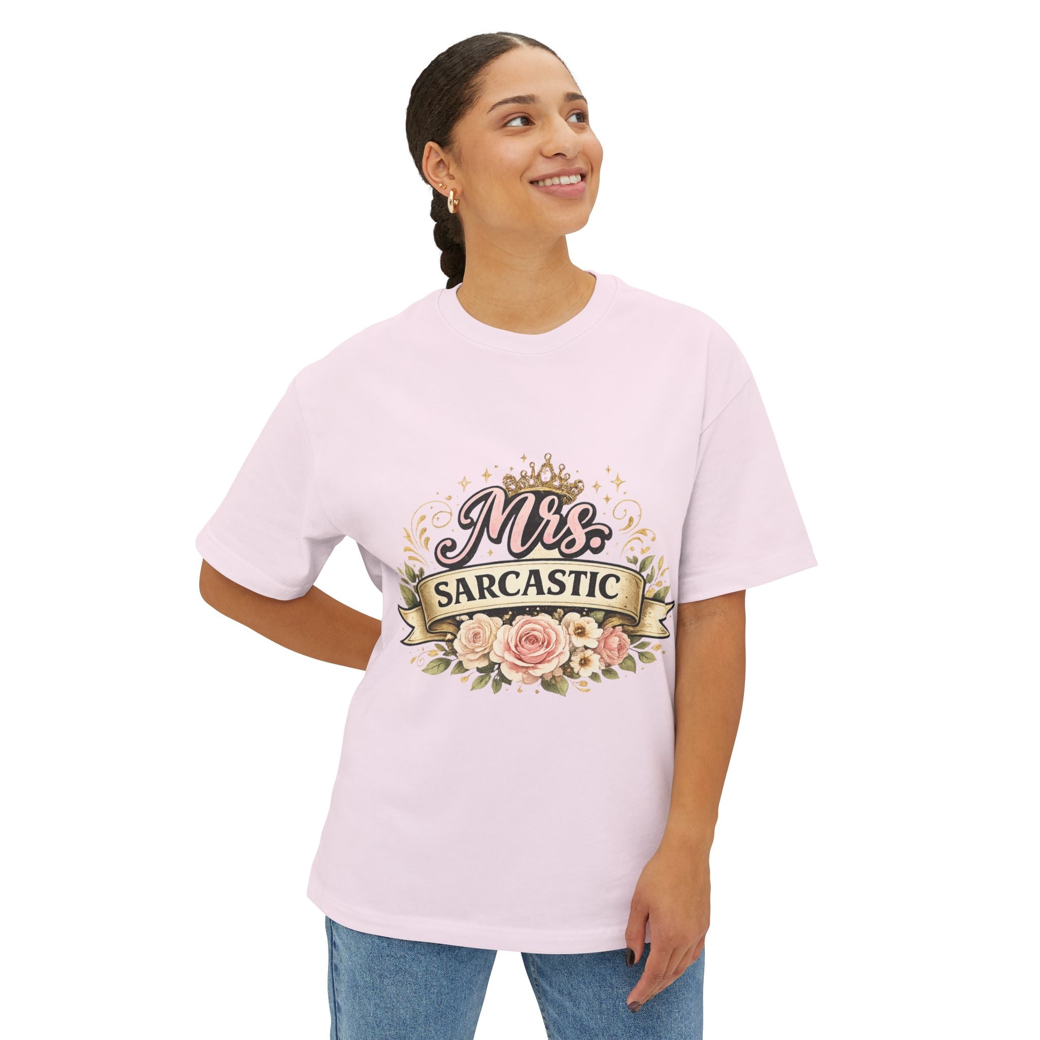 Mrs. Sarcastic Floral Tee — Funny Sarcastic Wife Graphic T-Shirt