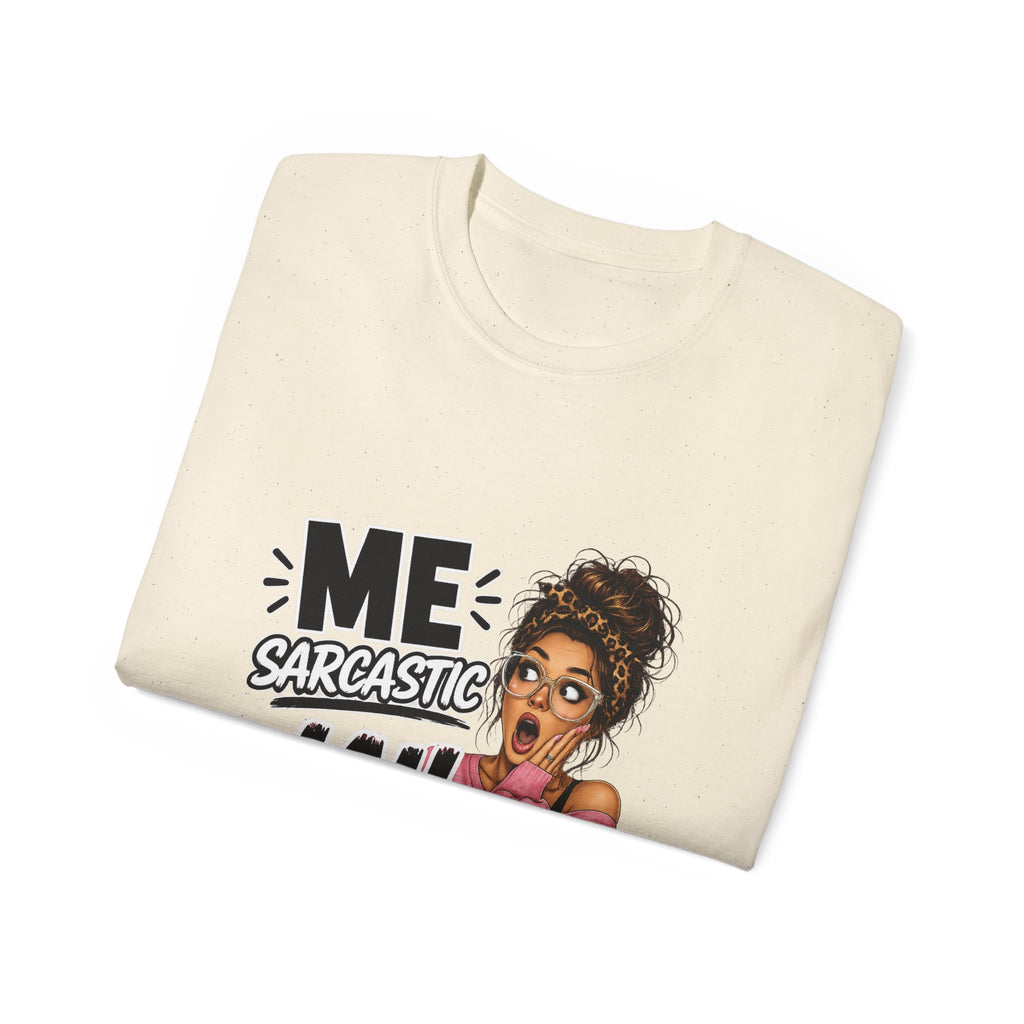Sarcastic 'Me? Nah!' Graphic Tee — Funny Retro Pop Art Shirt for Women