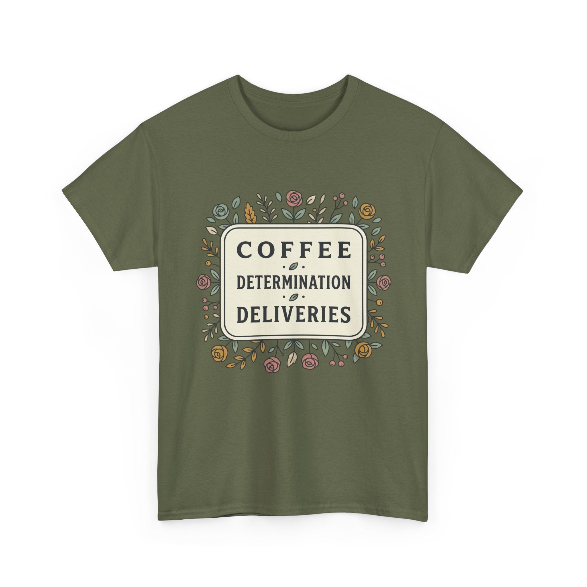 Coffee, Determination, Deliveries Unisex Heavy Cotton Tee