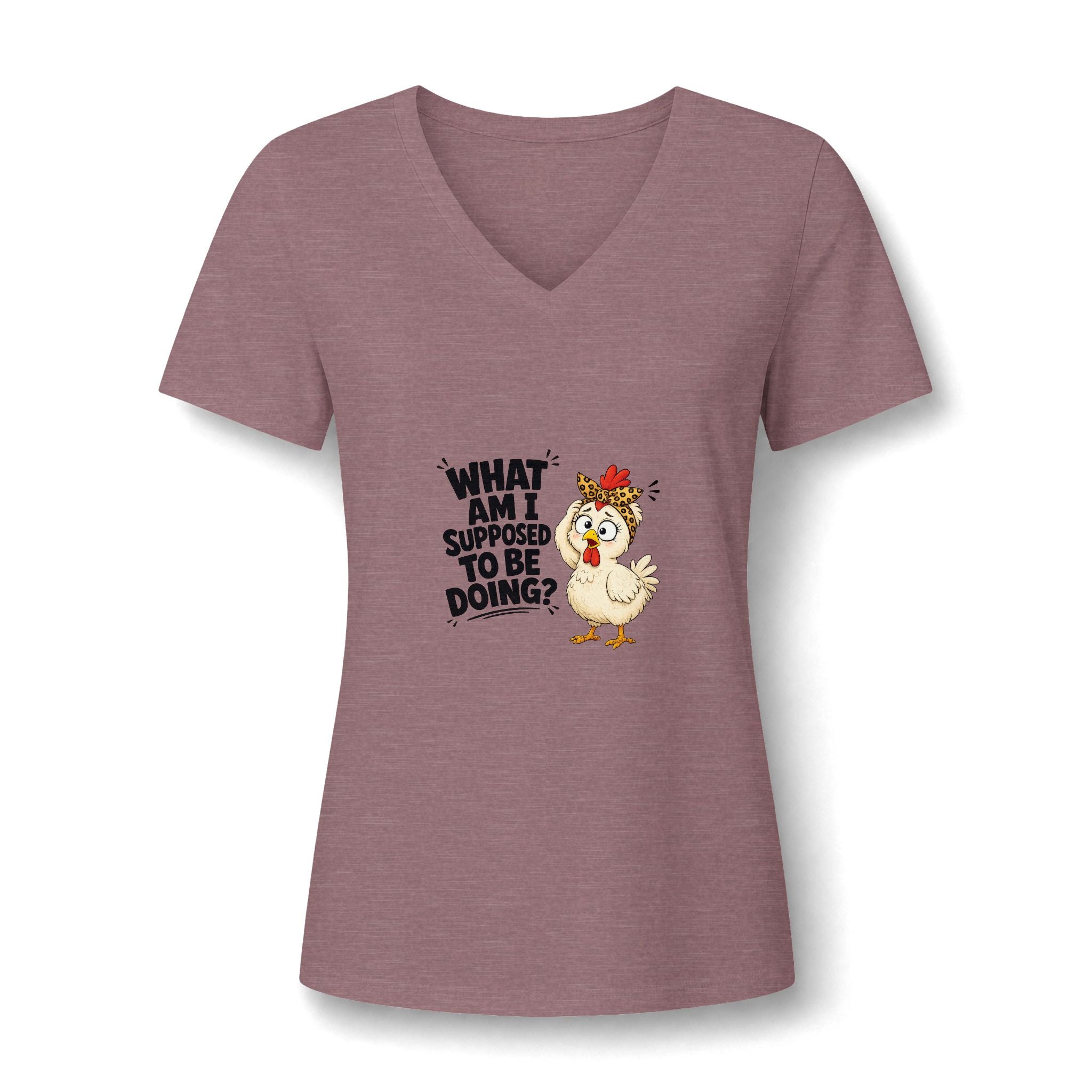 What am I doing Women's Relaxed Heather CVC V-Neck Tee