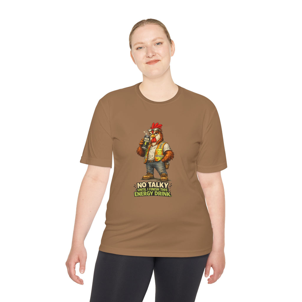 No Talky Until I Finish This Energy Drink — Rooster Moisture Wicking Tee