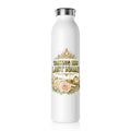 Slim Water Bottle — "Taking His Last Name" Bridal Floral Stainless Steel Bottle