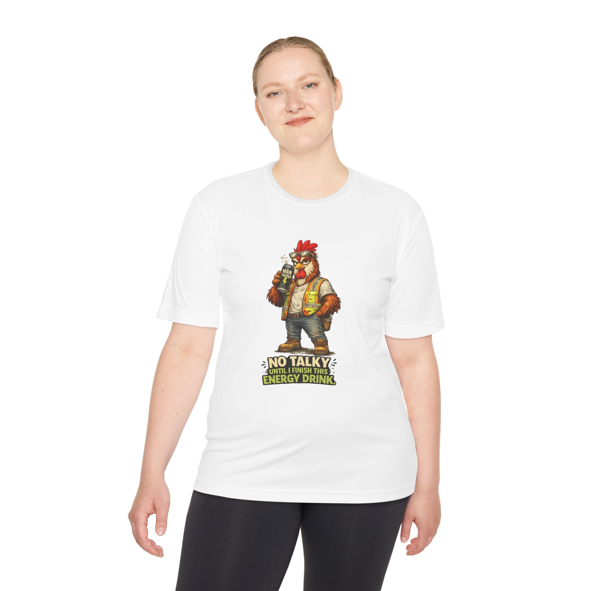 No Talky Until I Finish This Energy Drink — Rooster Moisture Wicking Tee