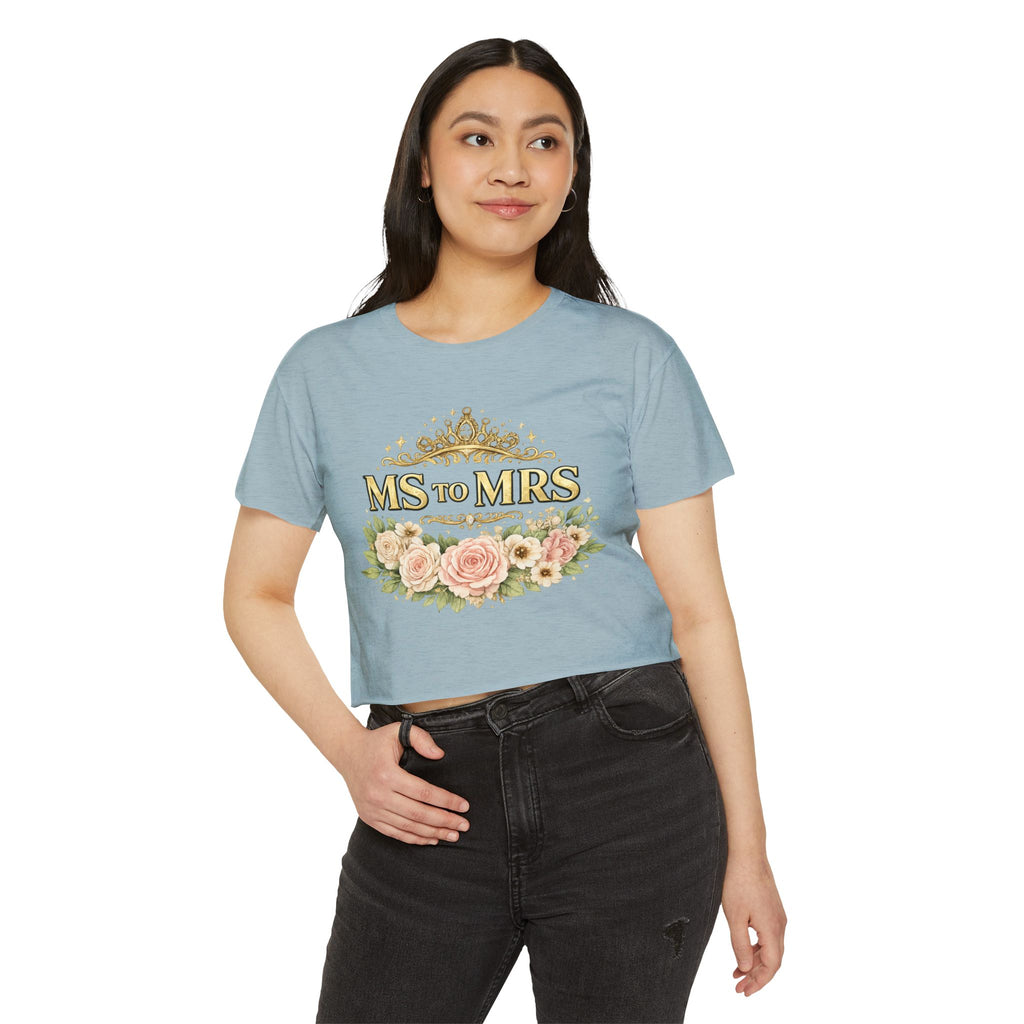Ms to Mrs Floral Crop Top — Bridal Bachelorette Festival Shirt