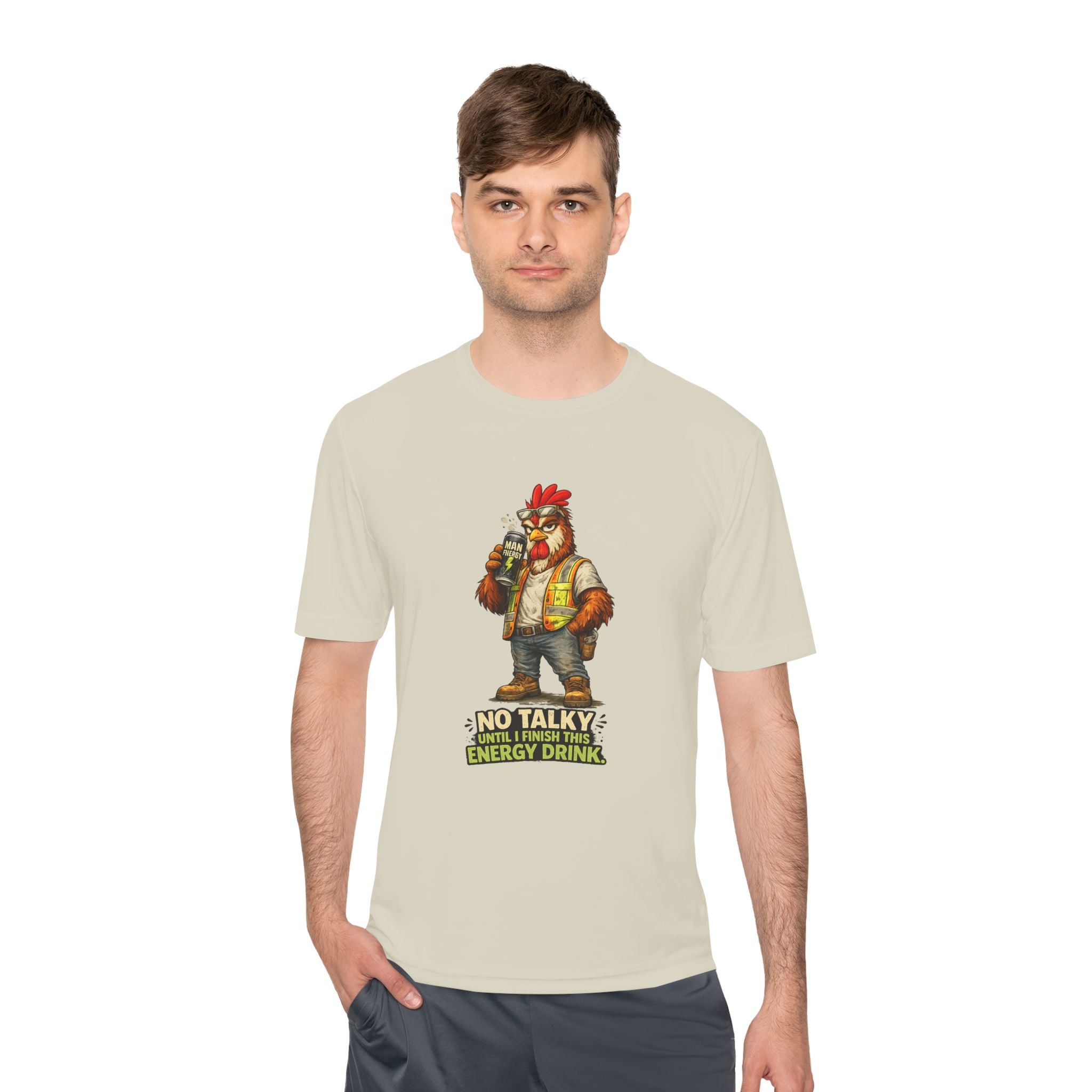 No Talky Until I Finish This Energy Drink — Rooster Moisture Wicking Tee