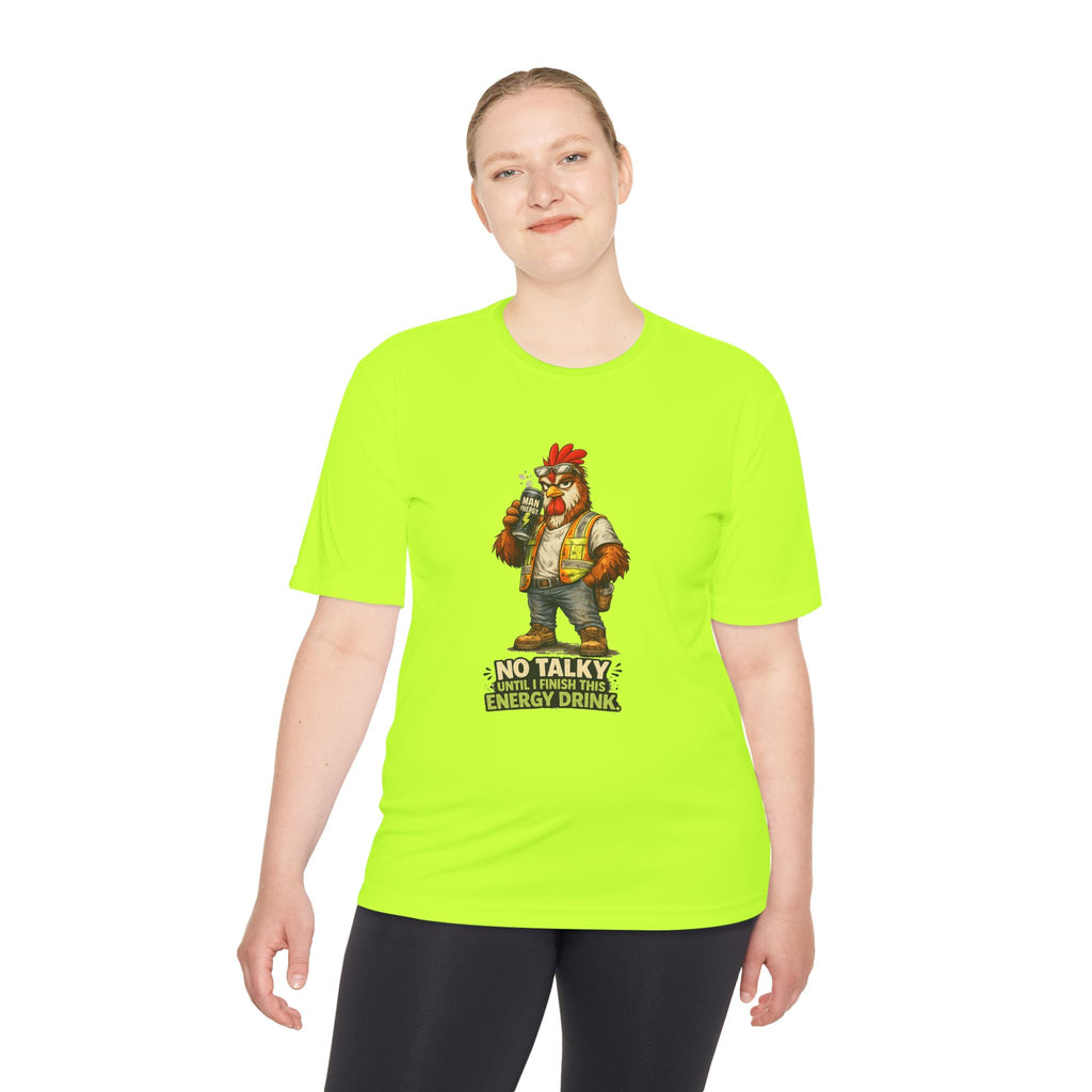 No Talky Until I Finish This Energy Drink — Rooster Moisture Wicking Tee
