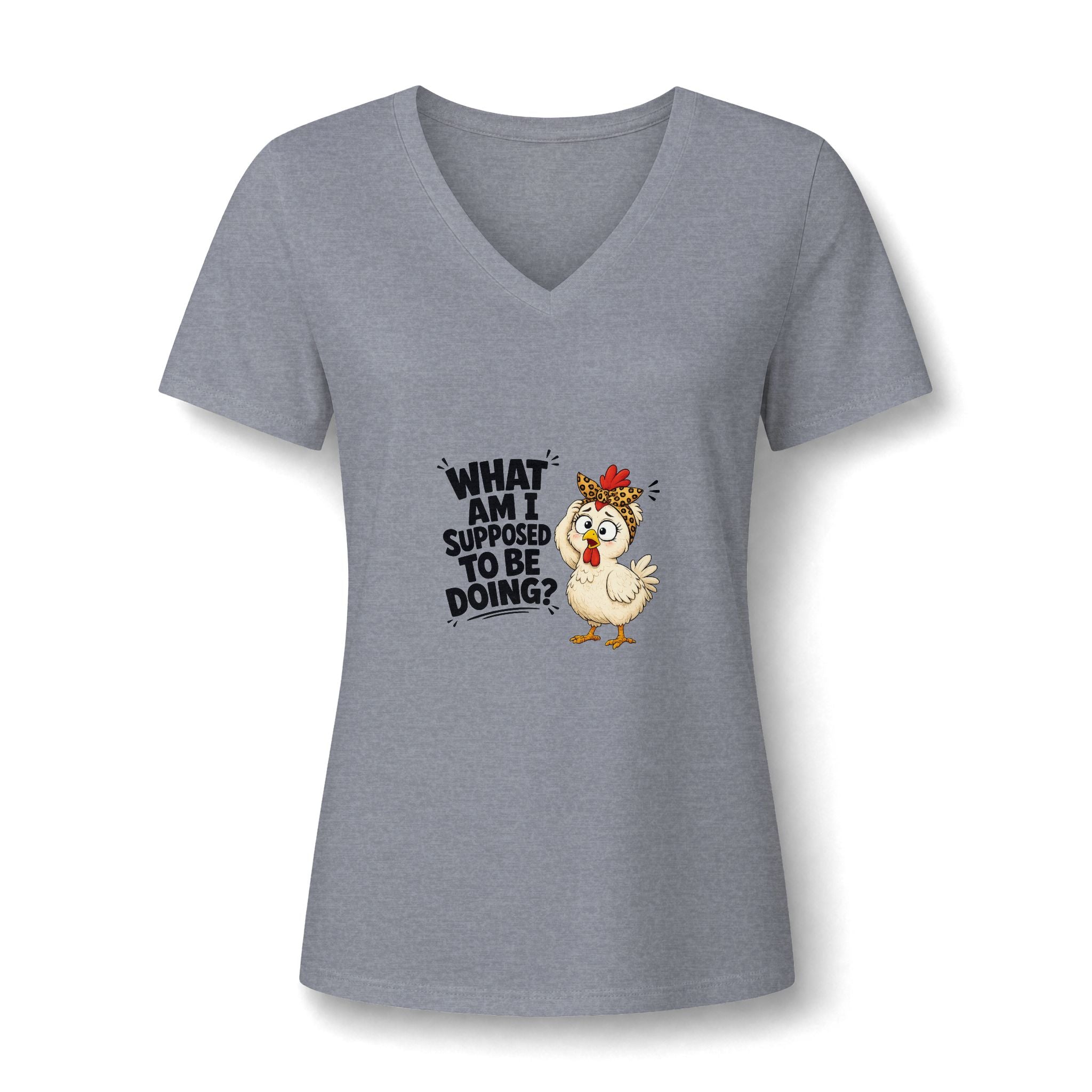 What am I doing Women's Relaxed Heather CVC V-Neck Tee