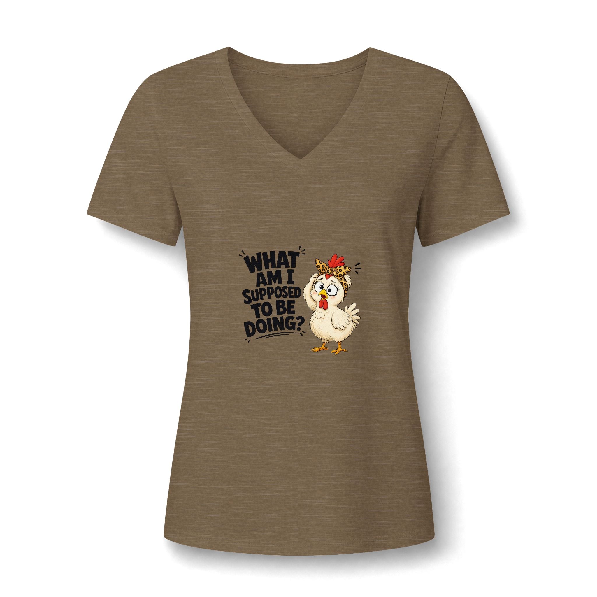 What am I doing Women's Relaxed Heather CVC V-Neck Tee
