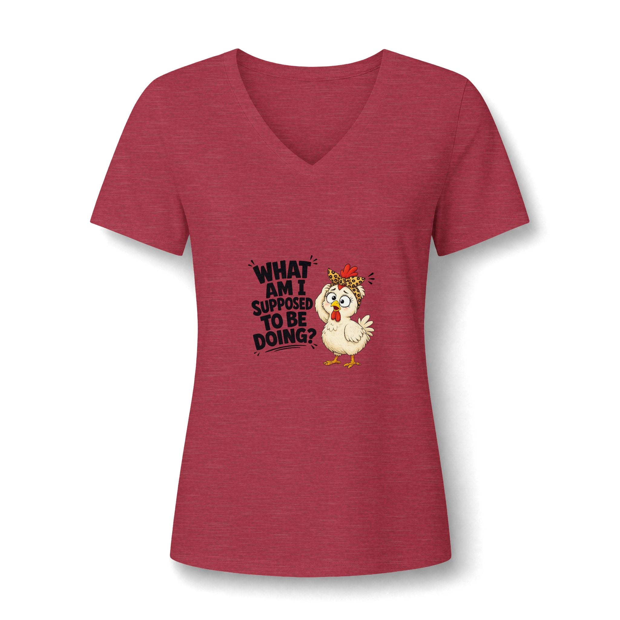 What am I doing Women's Relaxed Heather CVC V-Neck Tee