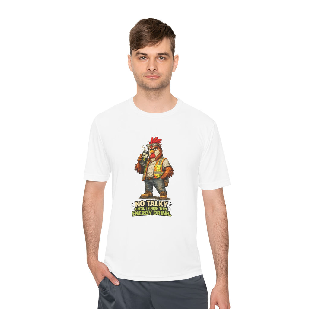 No Talky Until I Finish This Energy Drink — Rooster Moisture Wicking Tee