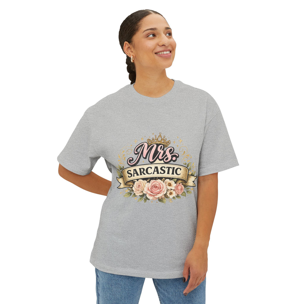 Mrs. Sarcastic Floral Tee — Funny Sarcastic Wife Graphic T-Shirt