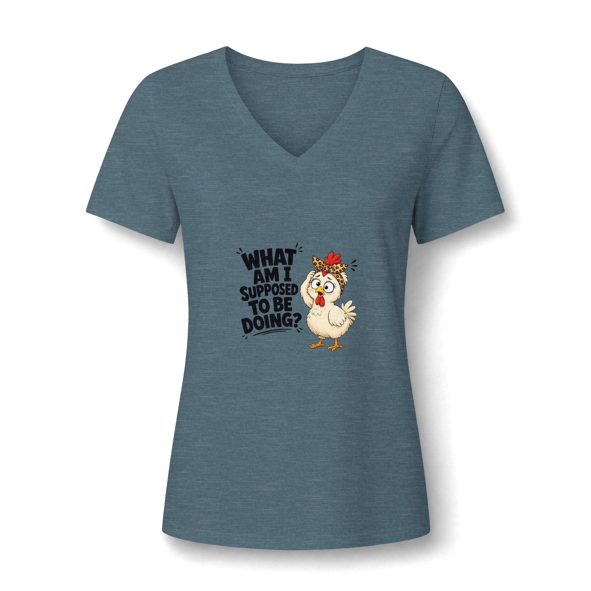 What am I doing Women's Relaxed Heather CVC V-Neck Tee
