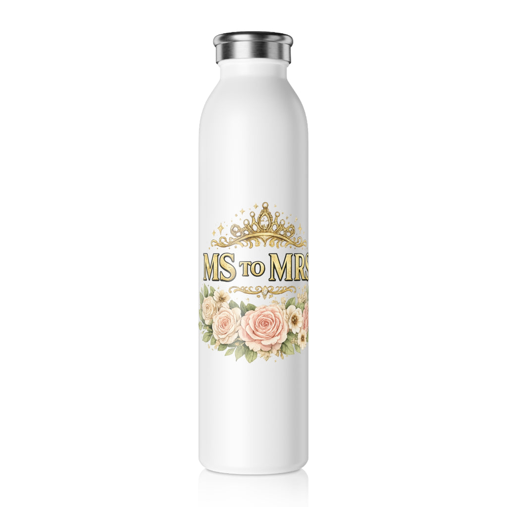 Ms to Mrs Slim Water Bottle — Floral Bridal Bachelorette Gift