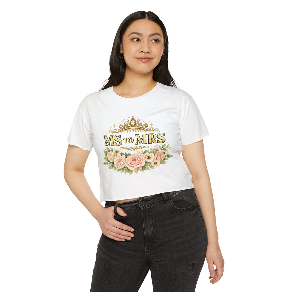 Ms to Mrs Floral Crop Top — Bridal Bachelorette Festival Shirt
