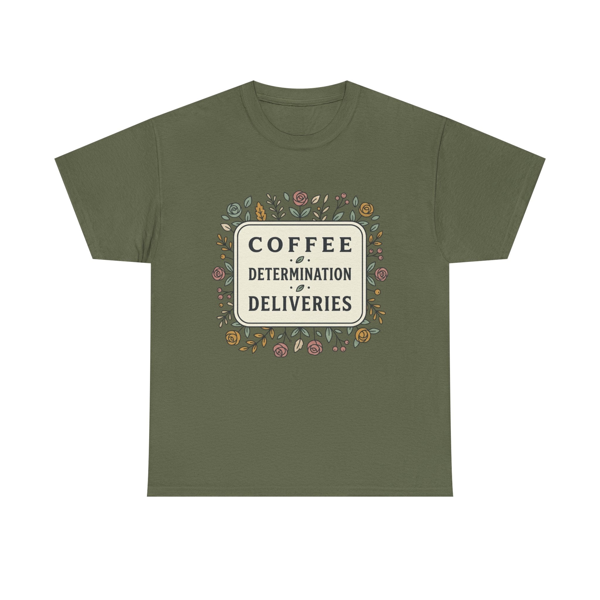Coffee, Determination, Deliveries Unisex Heavy Cotton Tee