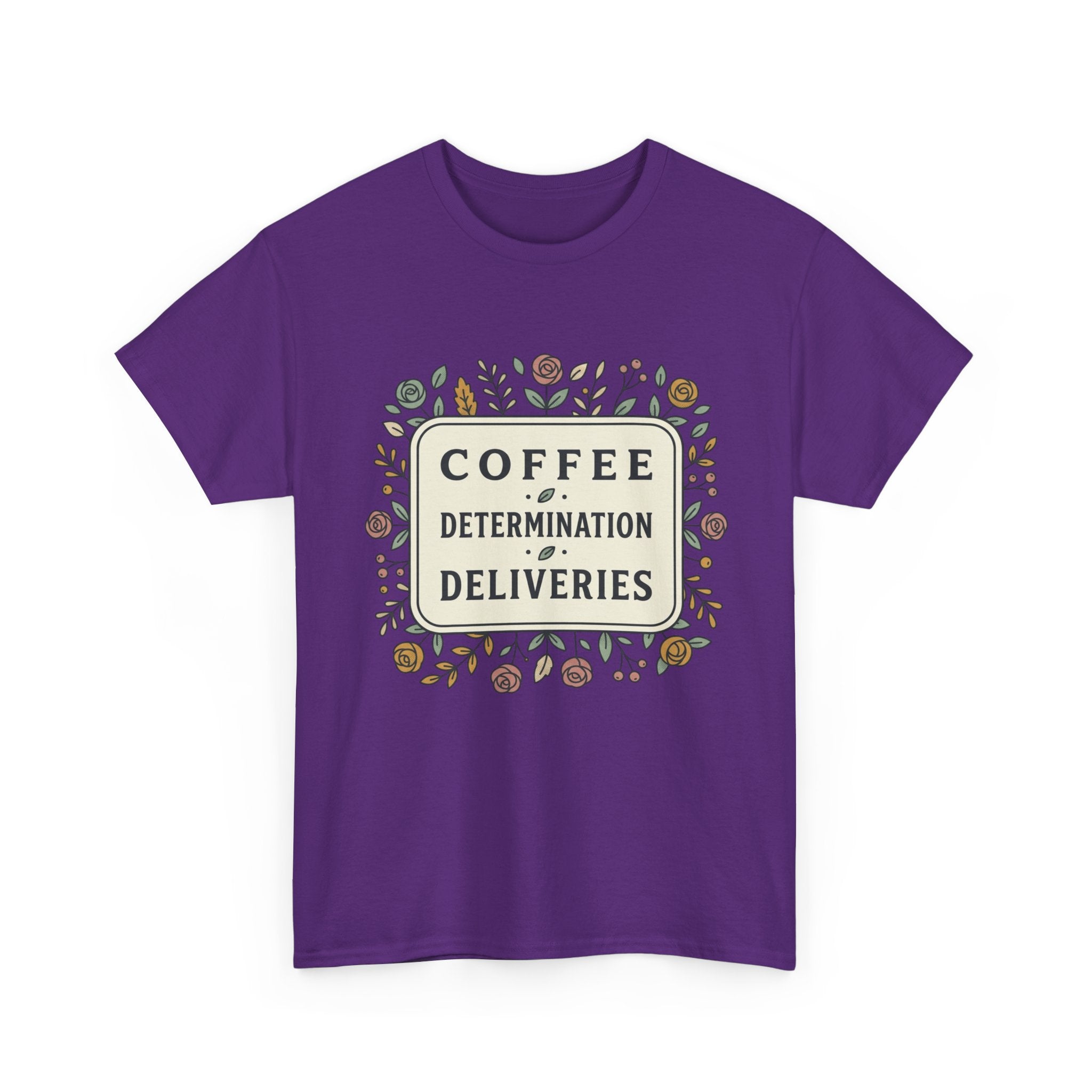 Coffee, Determination, Deliveries Unisex Heavy Cotton Tee