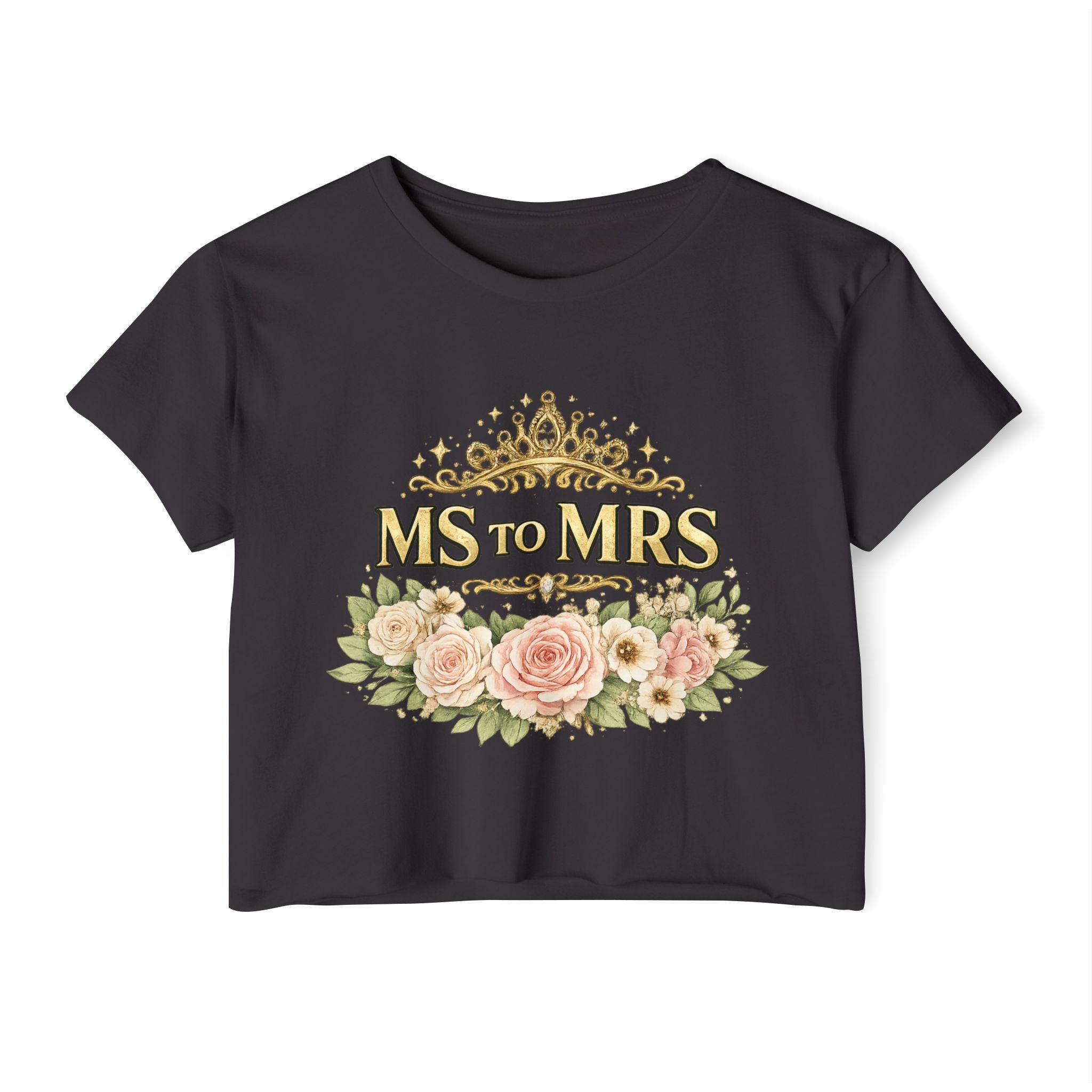 Ms to Mrs Floral Crop Top — Bridal Bachelorette Festival Shirt