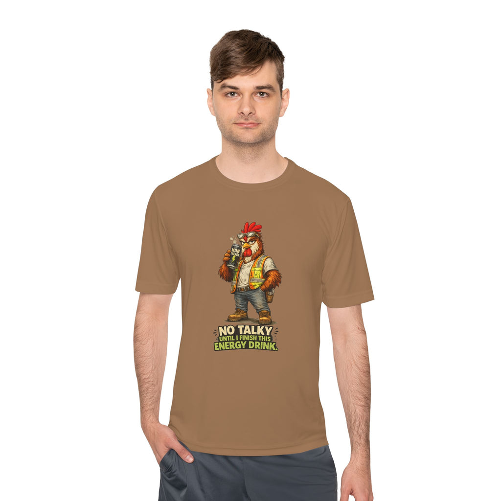 No Talky Until I Finish This Energy Drink — Rooster Moisture Wicking Tee