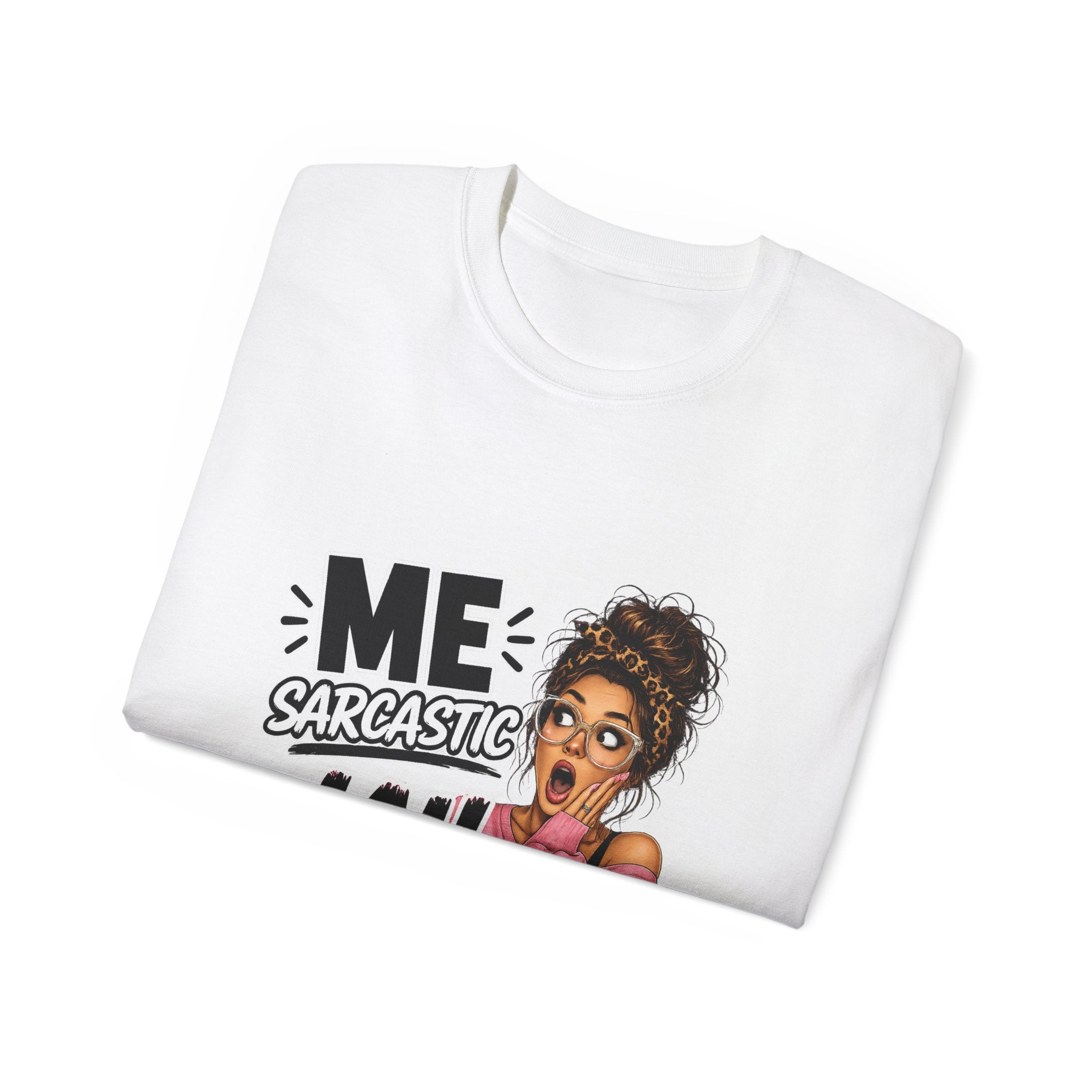 Sarcastic 'Me? Nah!' Graphic Tee — Funny Retro Pop Art Shirt for Women