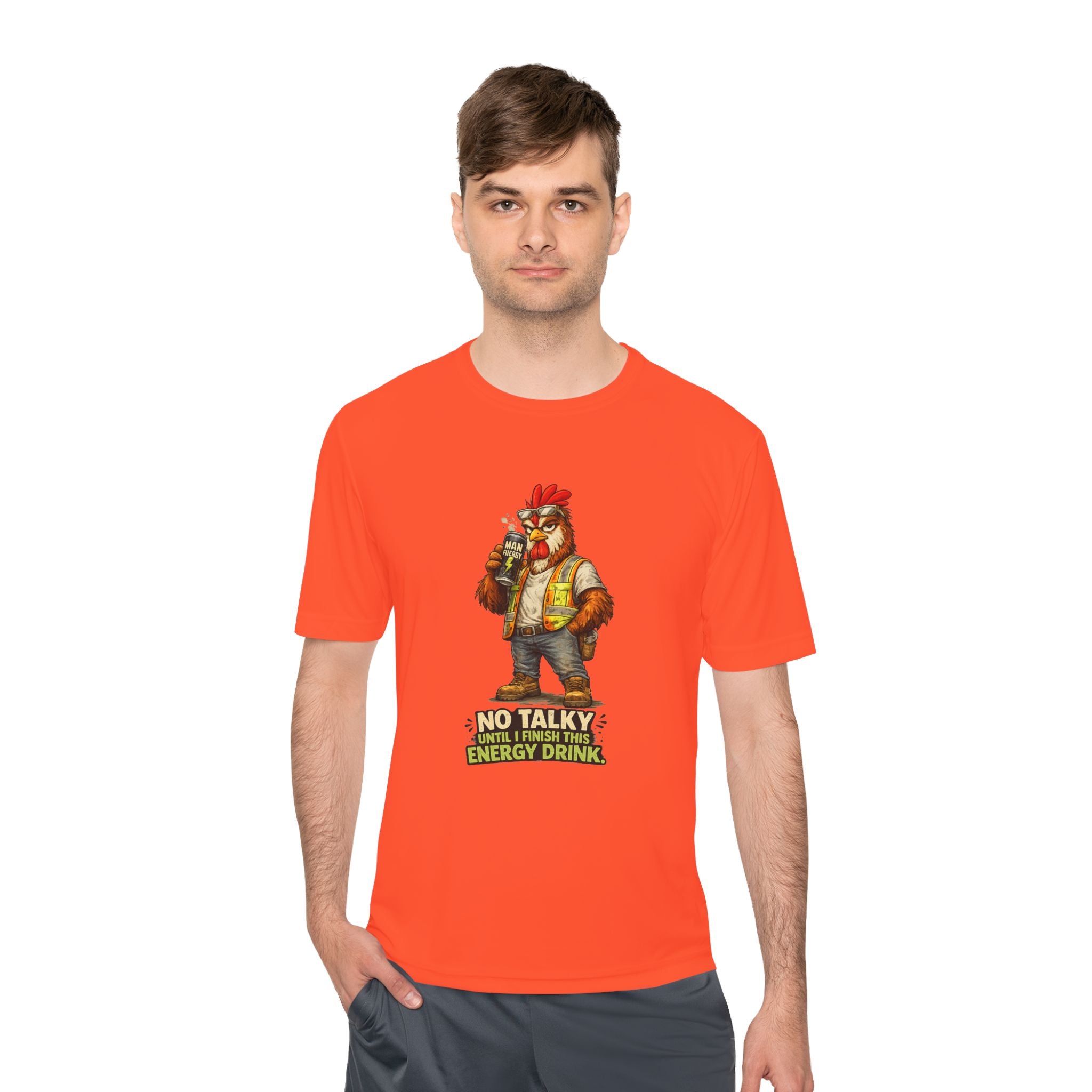 No Talky Until I Finish This Energy Drink — Rooster Moisture Wicking Tee