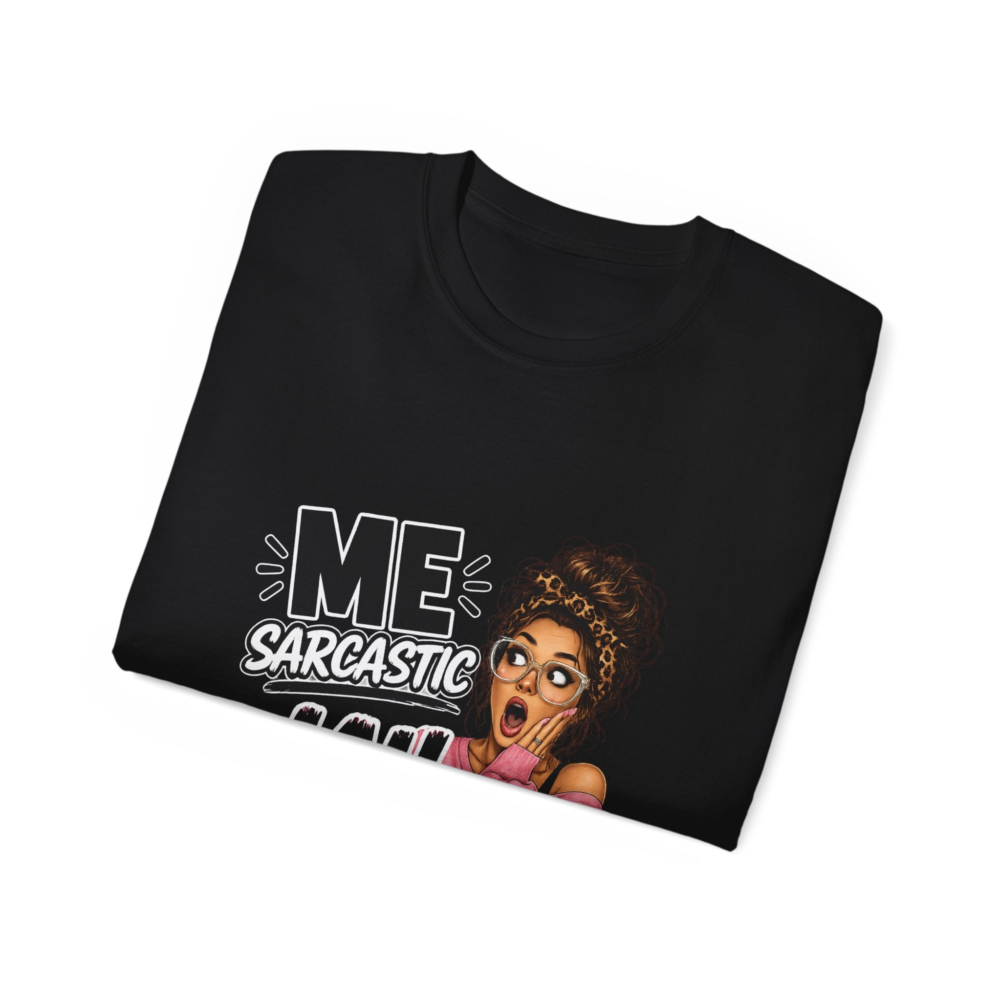 Sarcastic 'Me? Nah!' Graphic Tee — Funny Retro Pop Art Shirt for Women