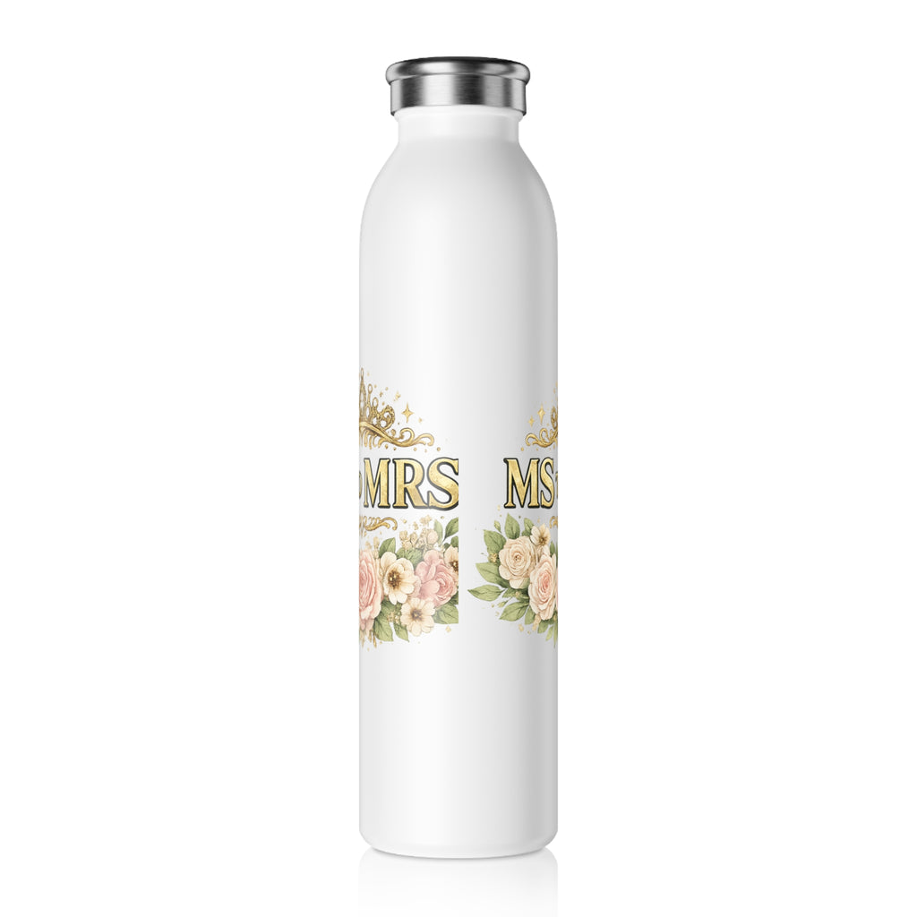 Ms to Mrs Slim Water Bottle — Floral Bridal Bachelorette Gift