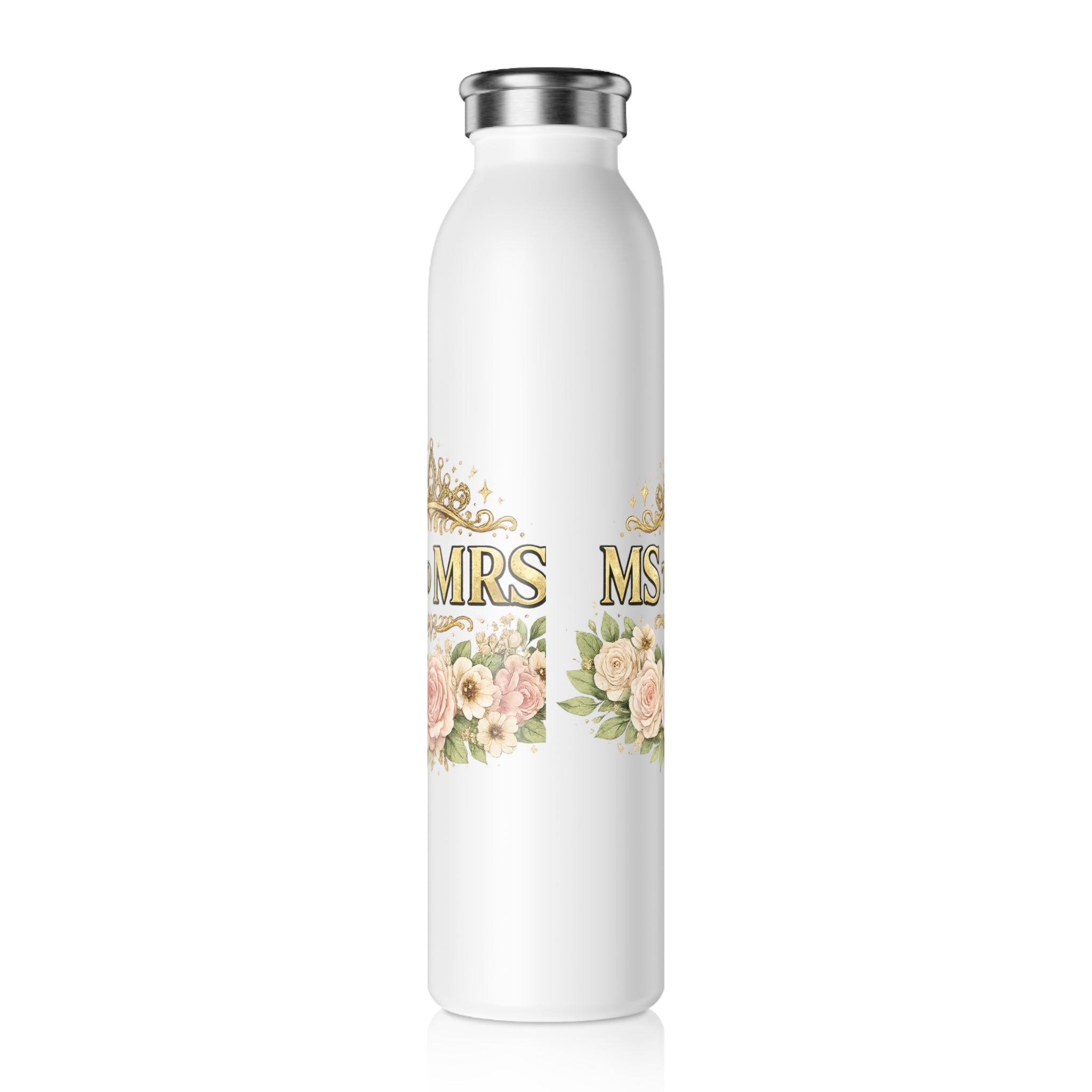Ms to Mrs Slim Water Bottle — Floral Bridal Bachelorette Gift
