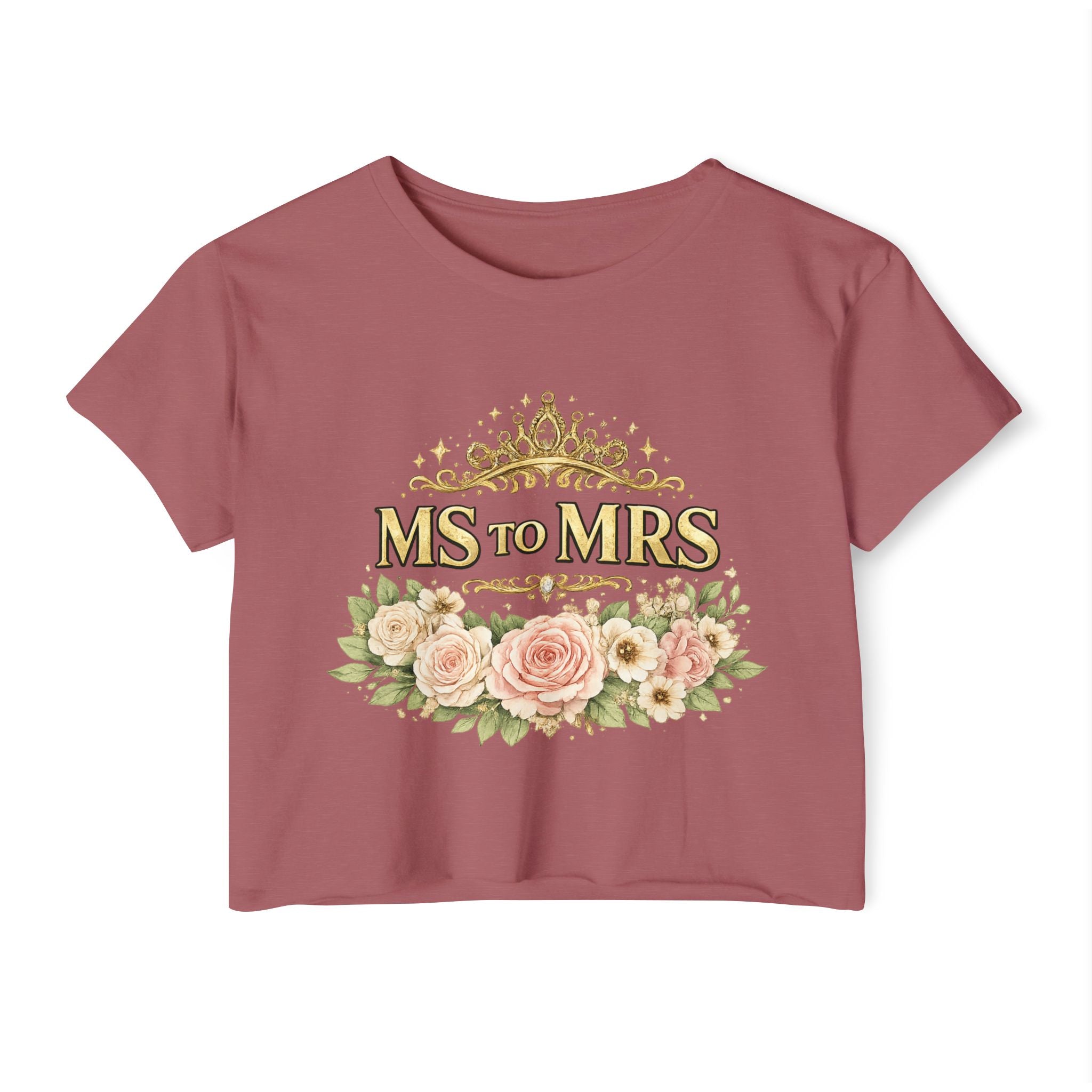 Ms to Mrs Floral Crop Top — Bridal Bachelorette Festival Shirt