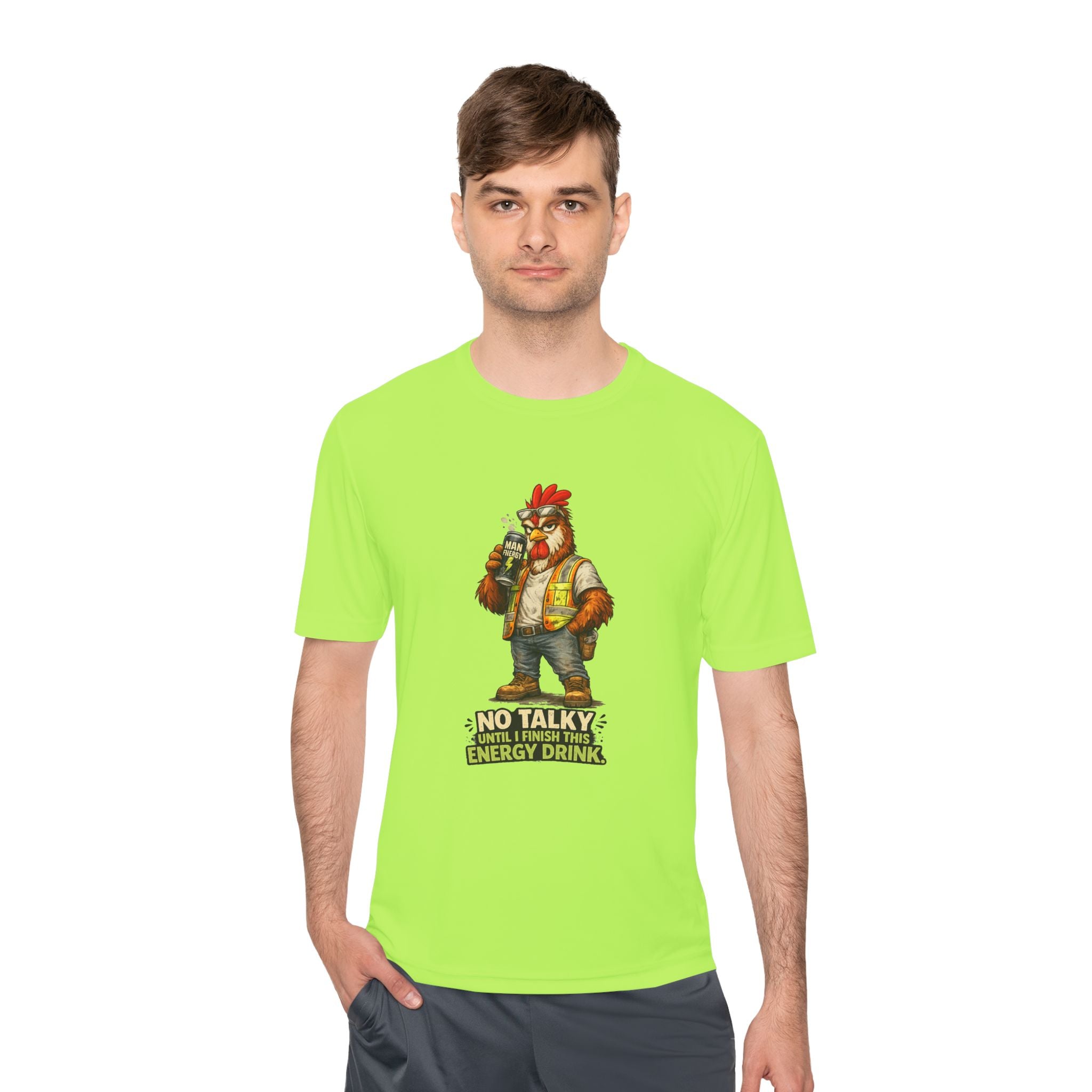 No Talky Until I Finish This Energy Drink — Rooster Moisture Wicking Tee