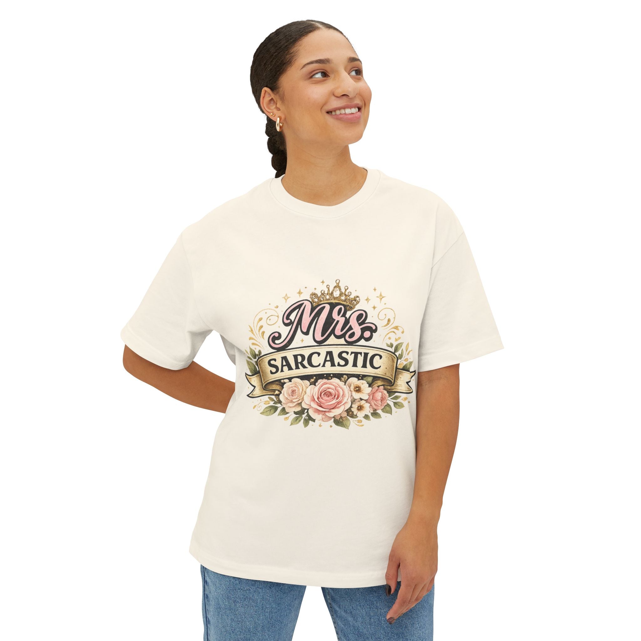 Mrs. Sarcastic Floral Tee — Funny Sarcastic Wife Graphic T-Shirt