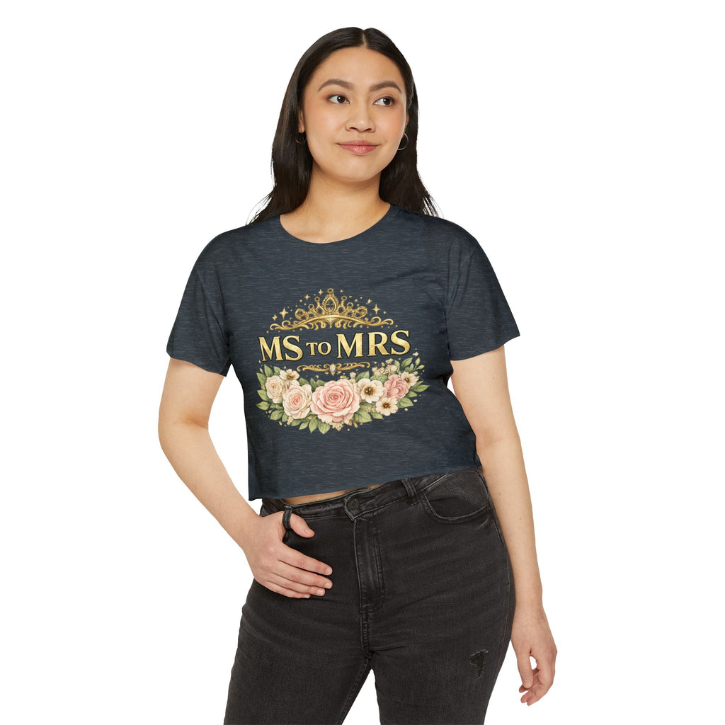 Ms to Mrs Floral Crop Top — Bridal Bachelorette Festival Shirt