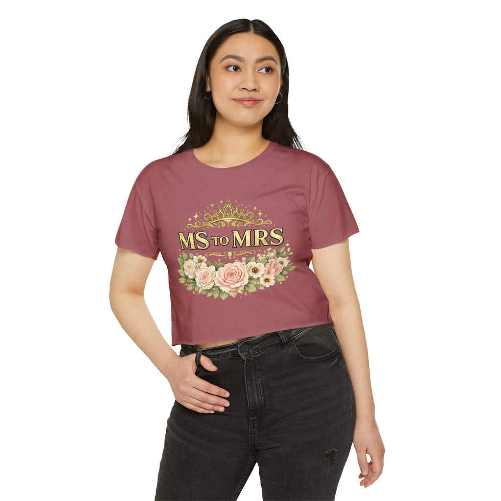 Ms to Mrs Floral Crop Top — Bridal Bachelorette Festival Shirt