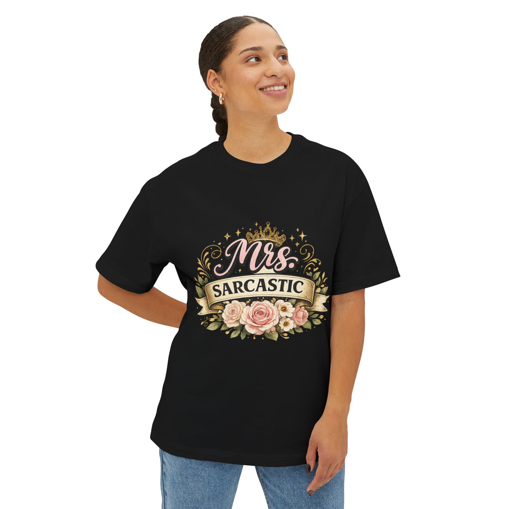 Mrs. Sarcastic Floral Tee — Funny Sarcastic Wife Graphic T-Shirt