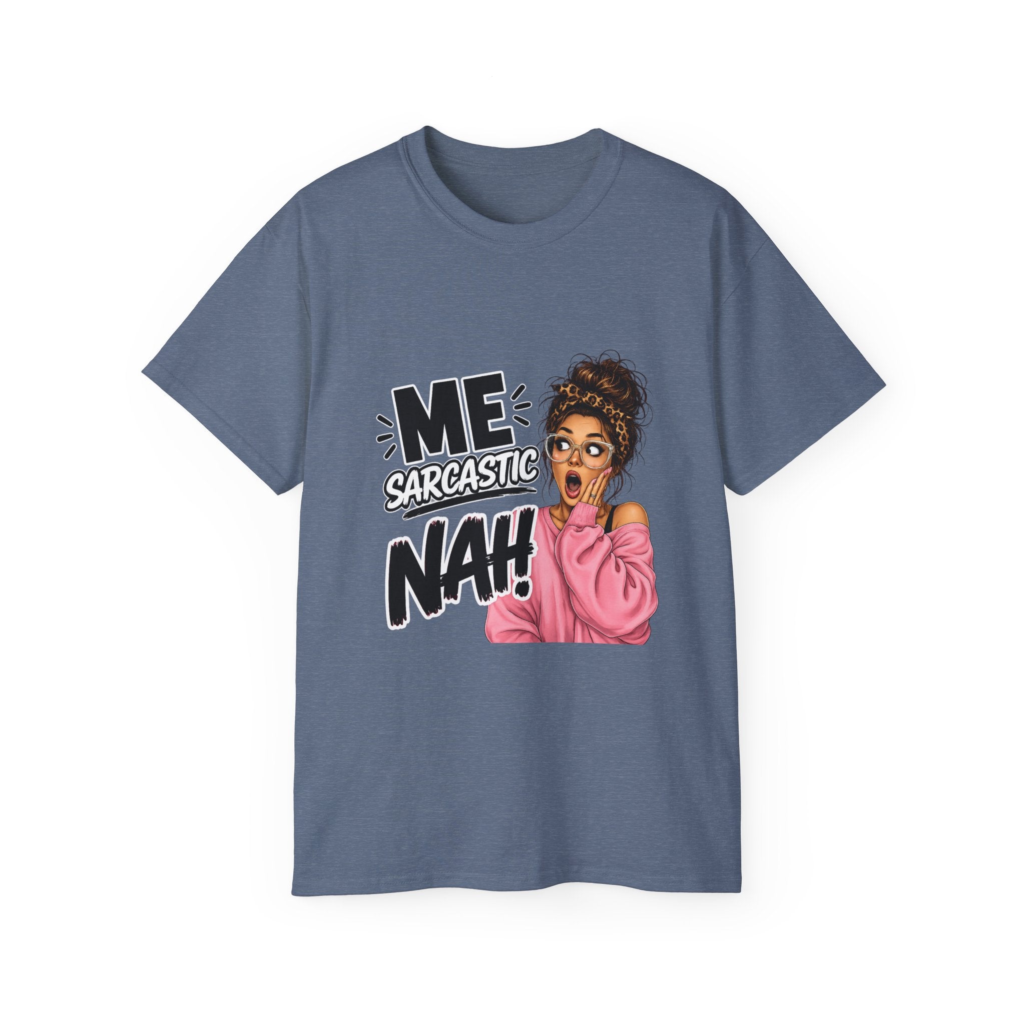 Sarcastic 'Me? Nah!' Graphic Tee — Funny Retro Pop Art Shirt for Women